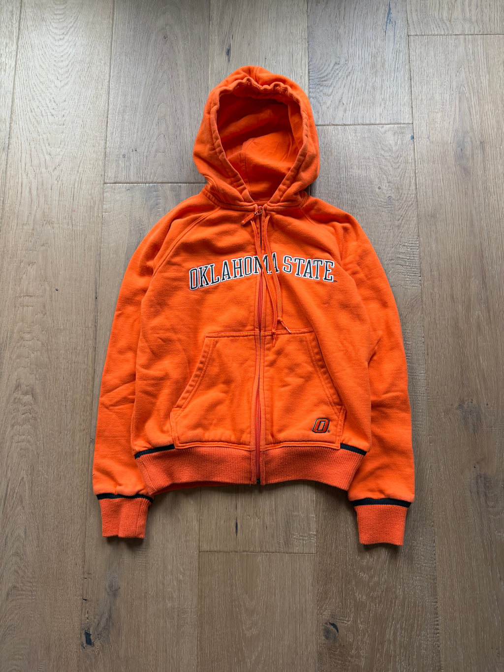 Orange 00s Nike “Oklahoma State” Slanted Zip Up Hoodie Women’s Small