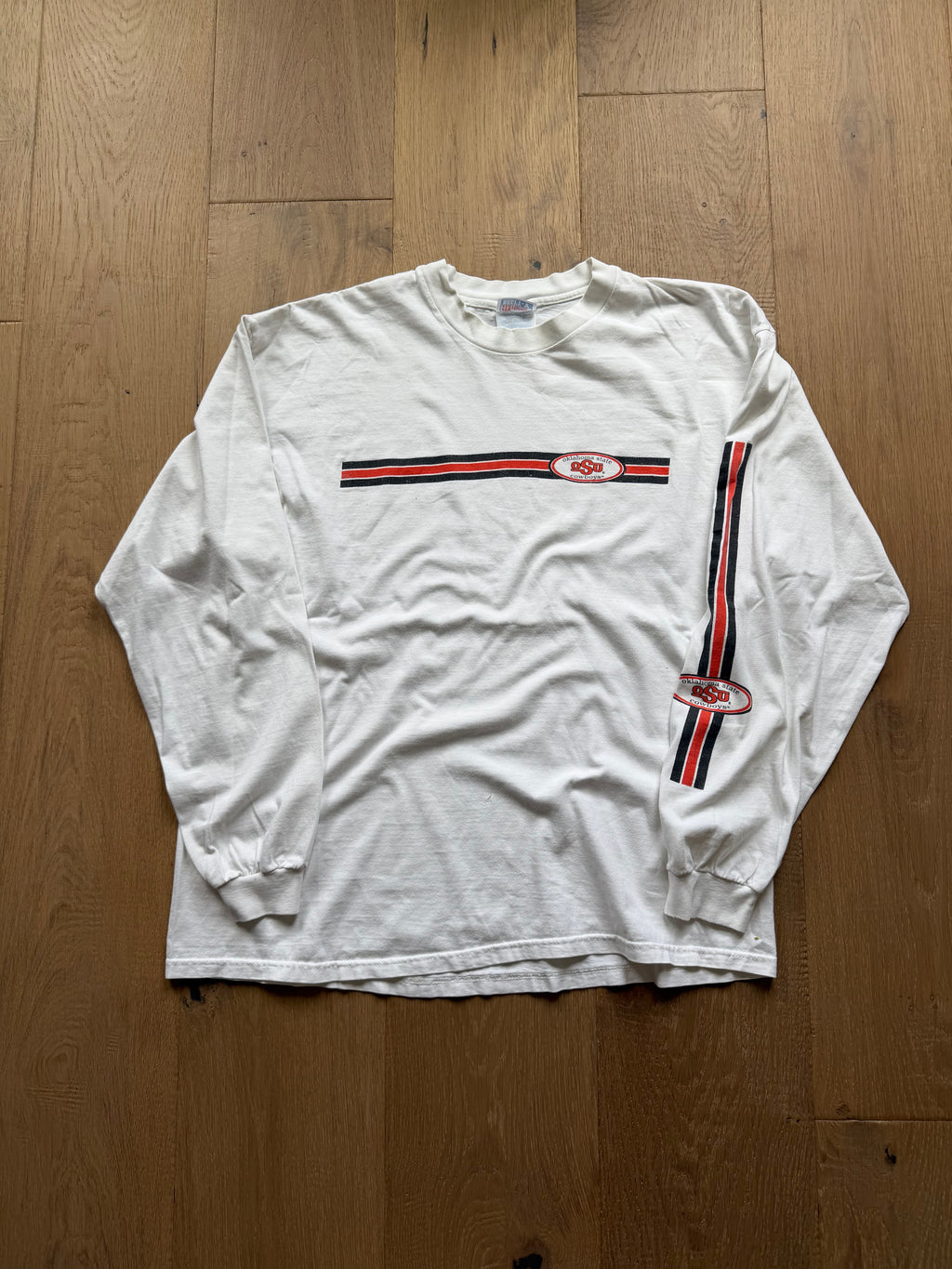 White 90s OSU Simple Logo Sleeve Hits Long Sleeve XL