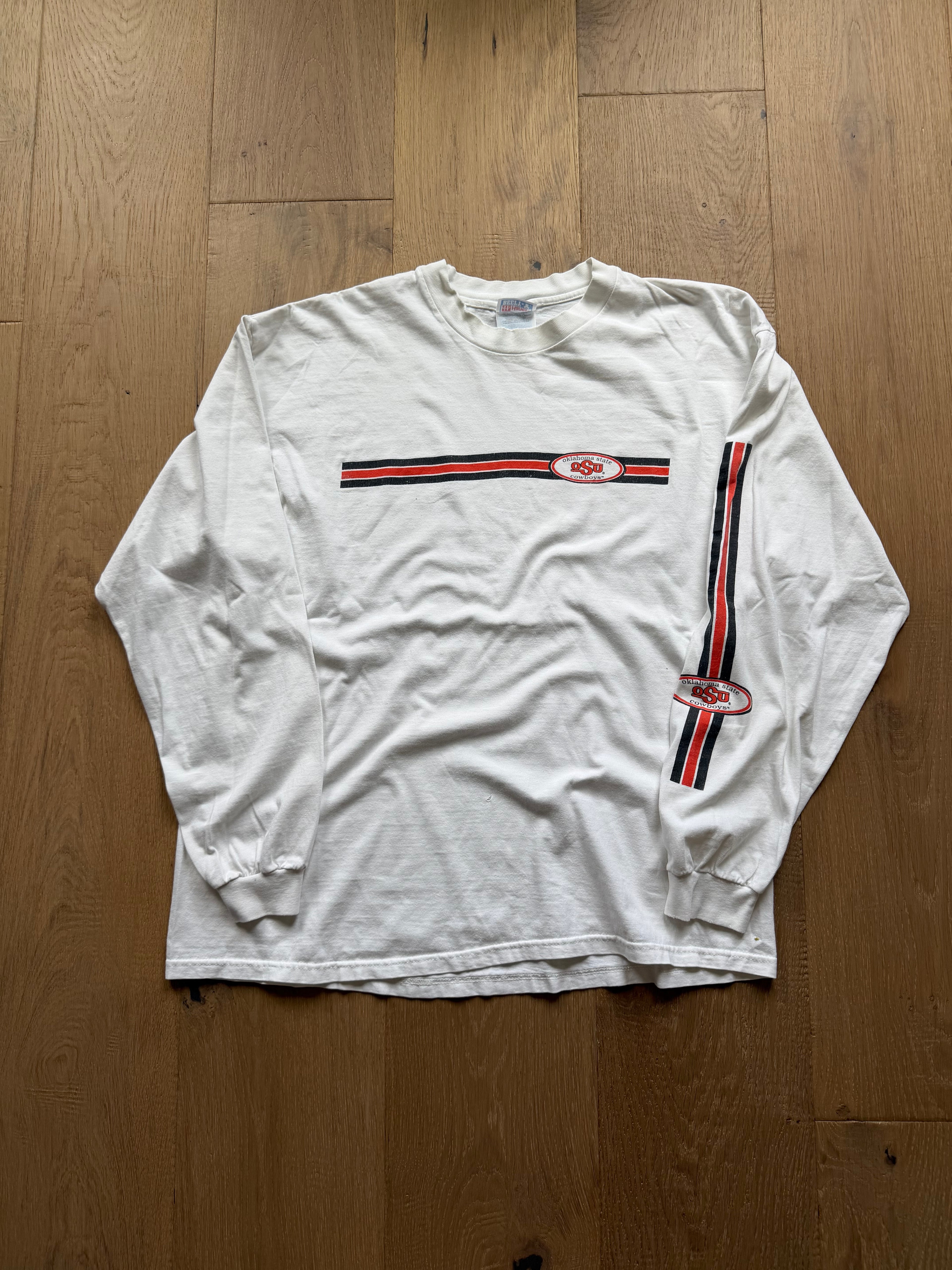 White 90s OSU Simple Logo Sleeve Hits Long Sleeve XL