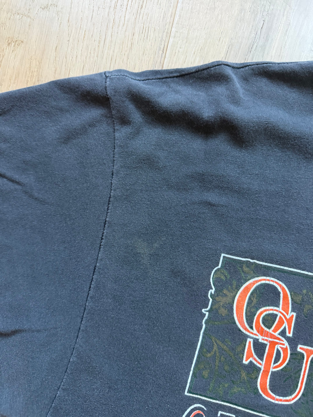 Black 90s Oklahoma State Pistol Pete Shadow Ornate T-Shirt XXL