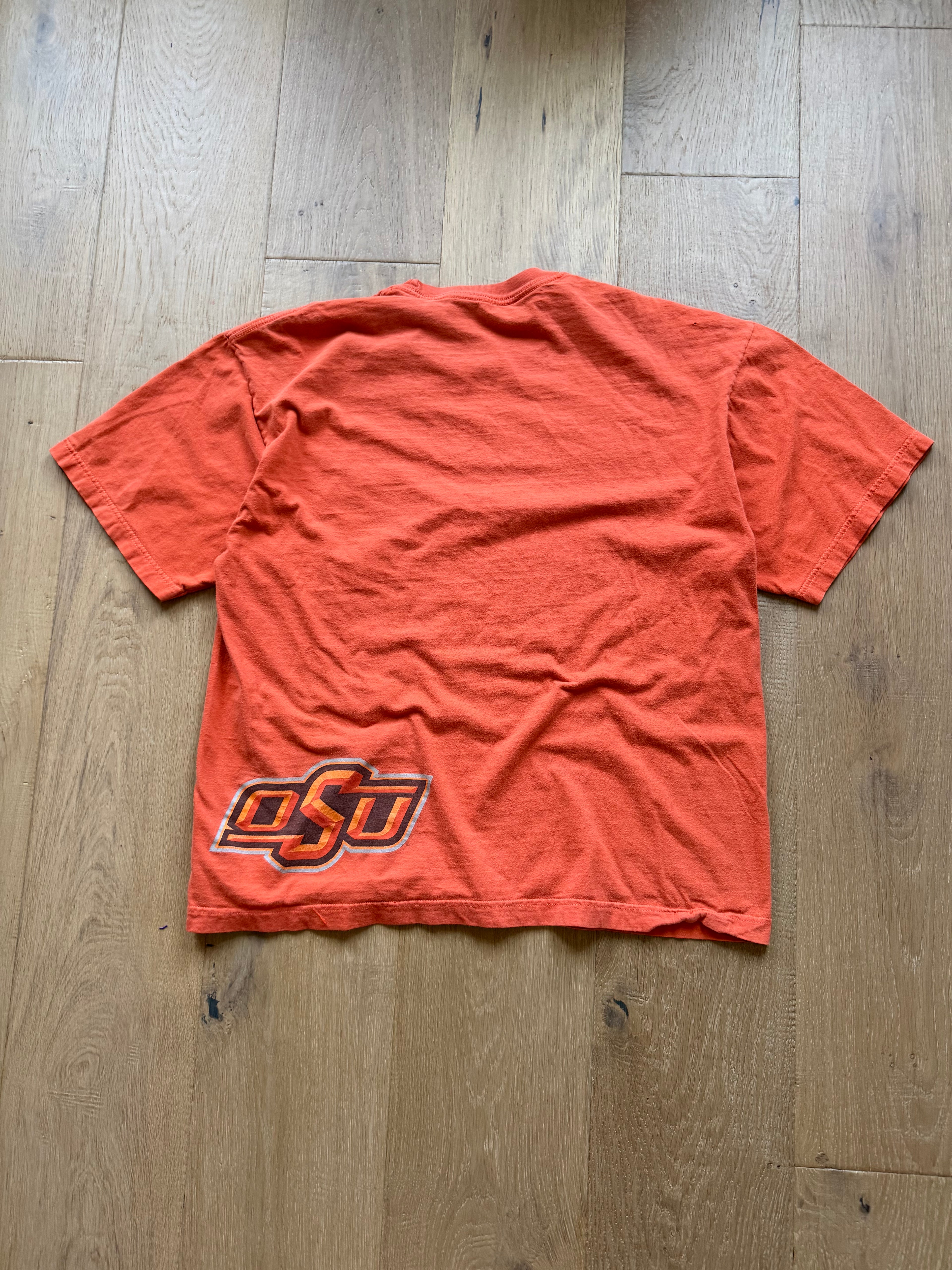 Orange 00s Starter OSU Collage Arrow Back Hit T-Shirt Large