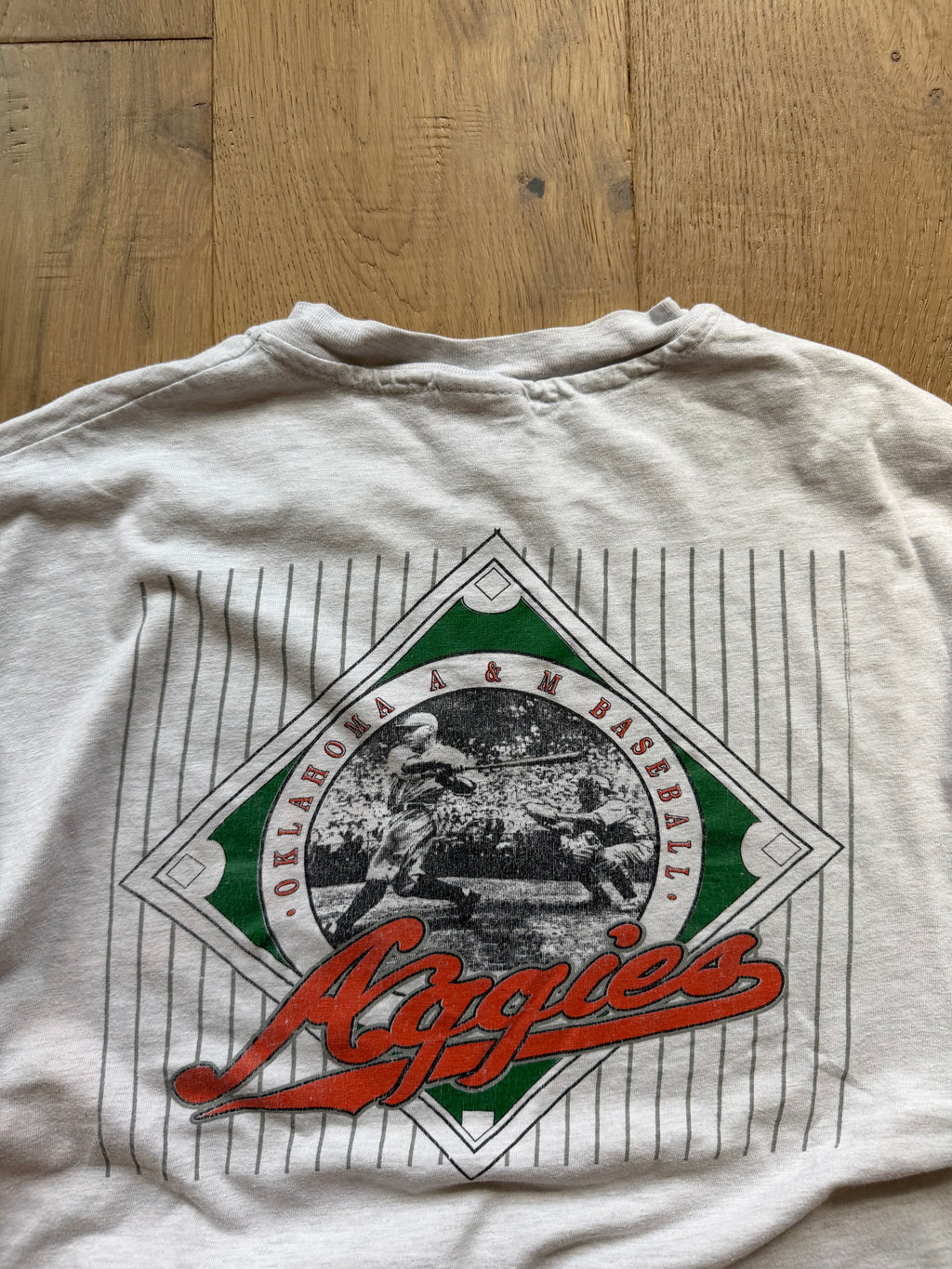 Grey 90s Oklahoma A&M Aggies Baseball T-Shirt XL