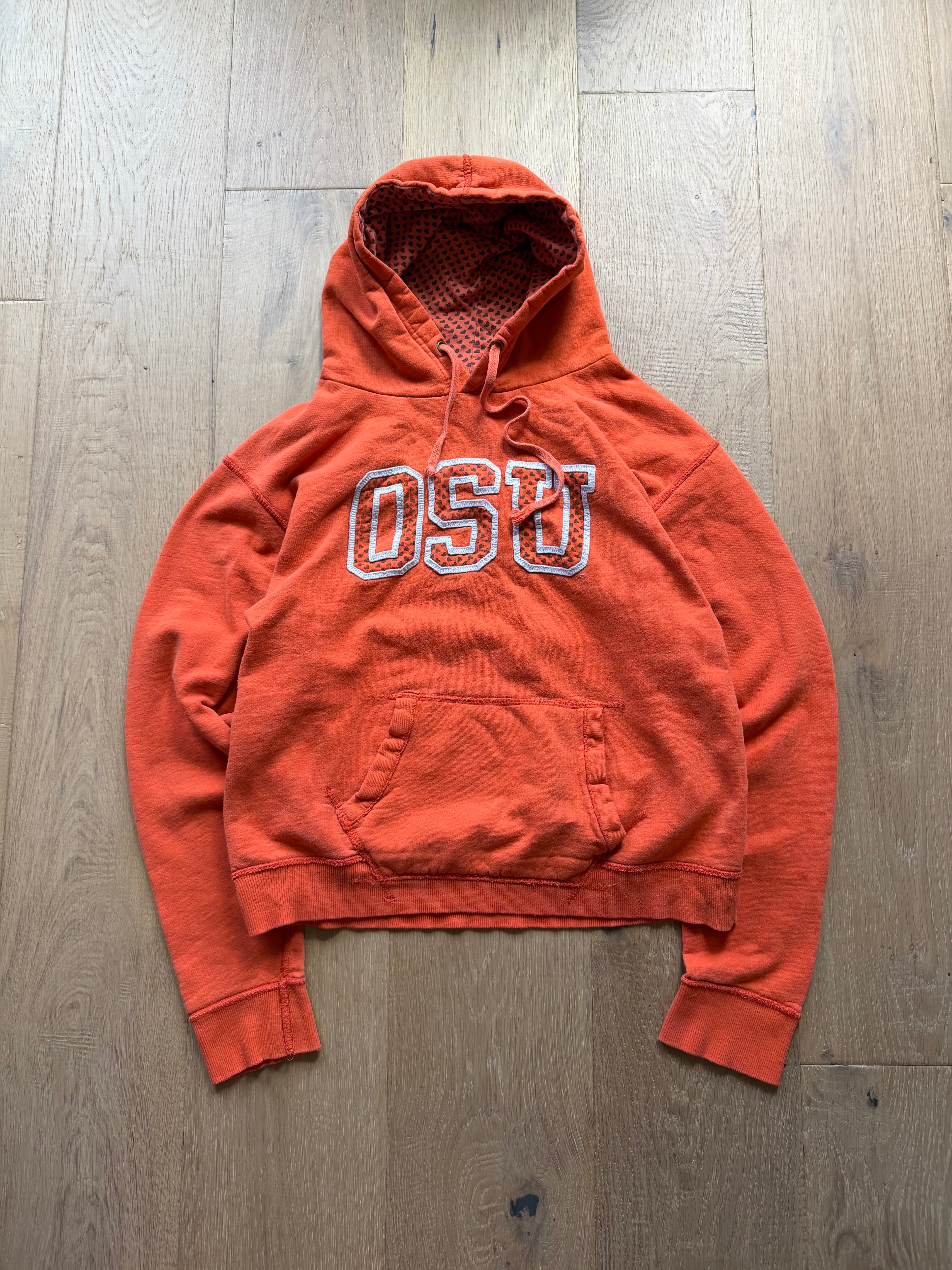 Orange OSU Mini Heart Hoodie Medium