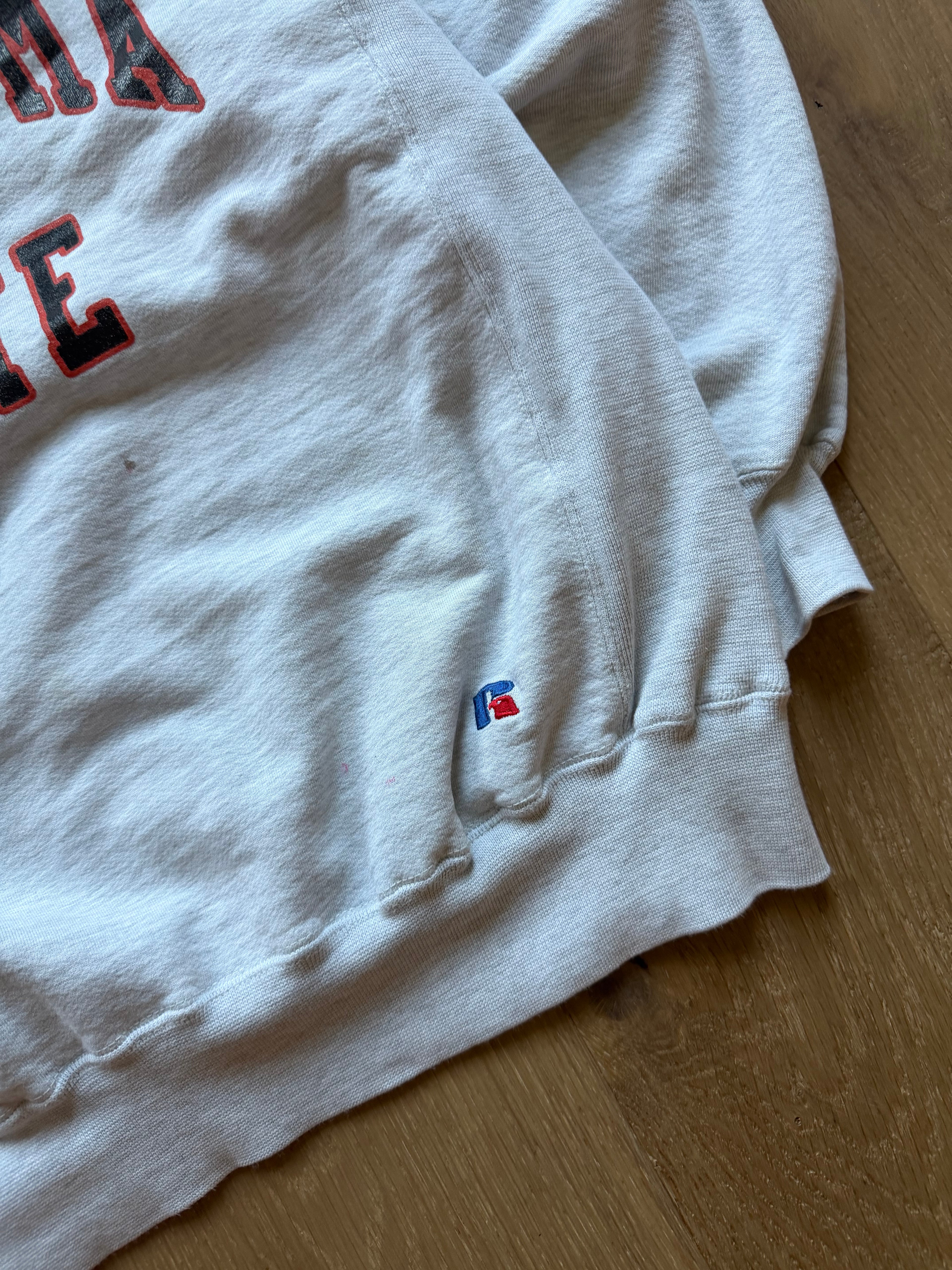 Light Grey 90s Russell Athletic Pro Cotton “Oklahoma State” Black Classic Crewneck Sweatshirt Medium