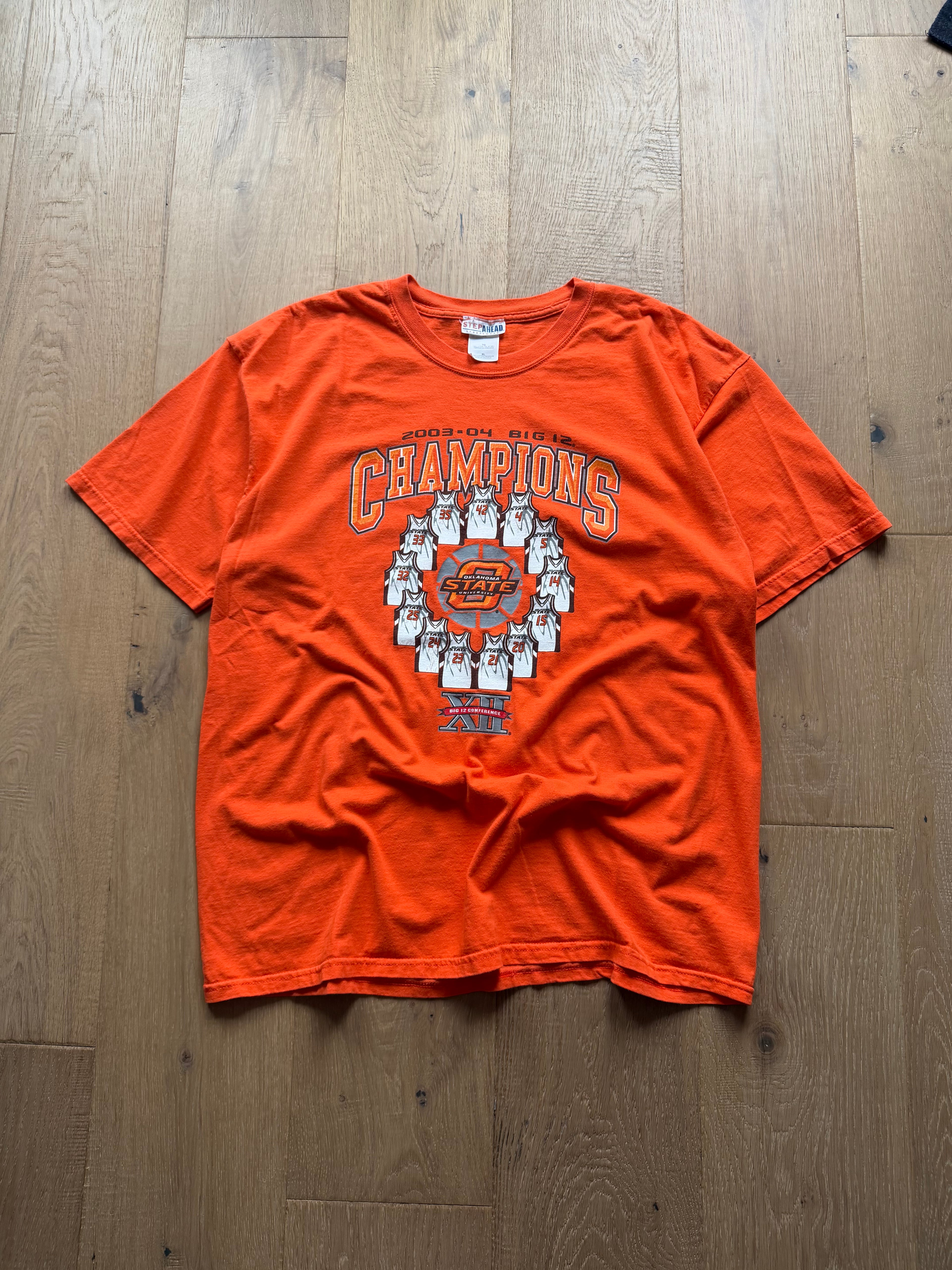 Orange 2003-2004 OSU Big 12 Basketball Champions Jerseys T-Shirt XL