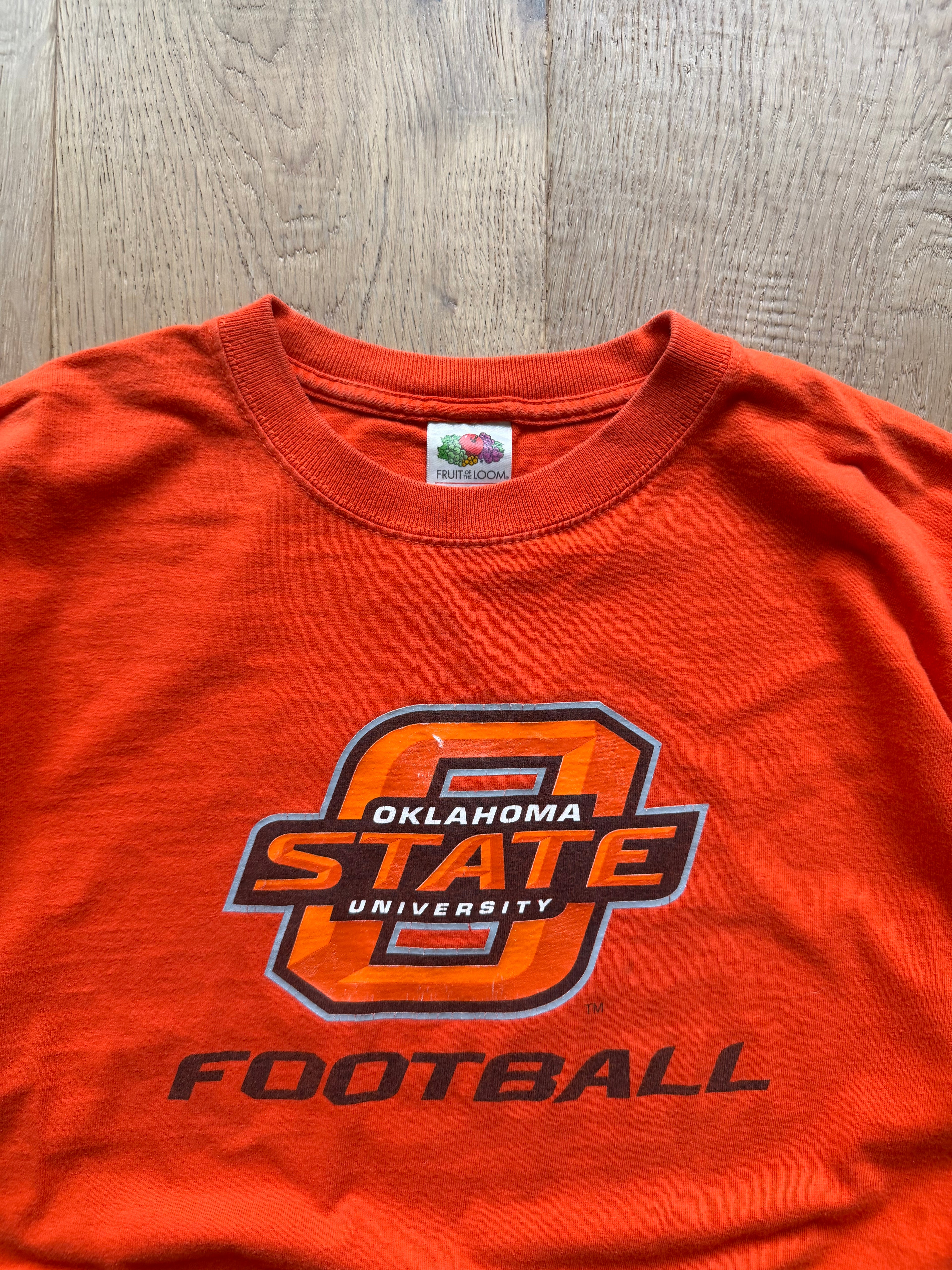 Orange 00s OSU Logo Football T-Shirt Large