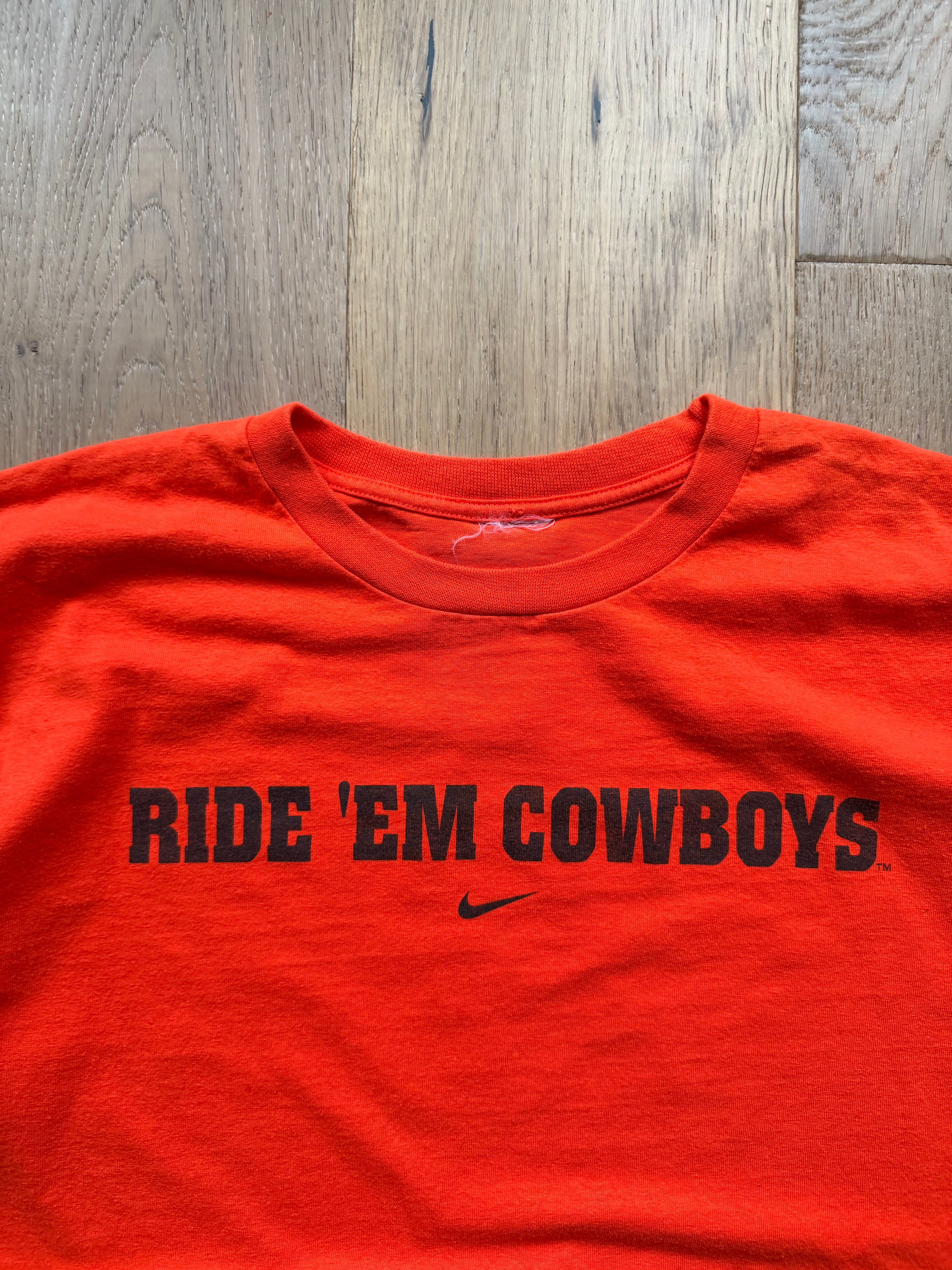 Orange 00s Nike Ride ‘Em Cowboys Slanted Back T-Shirt XL