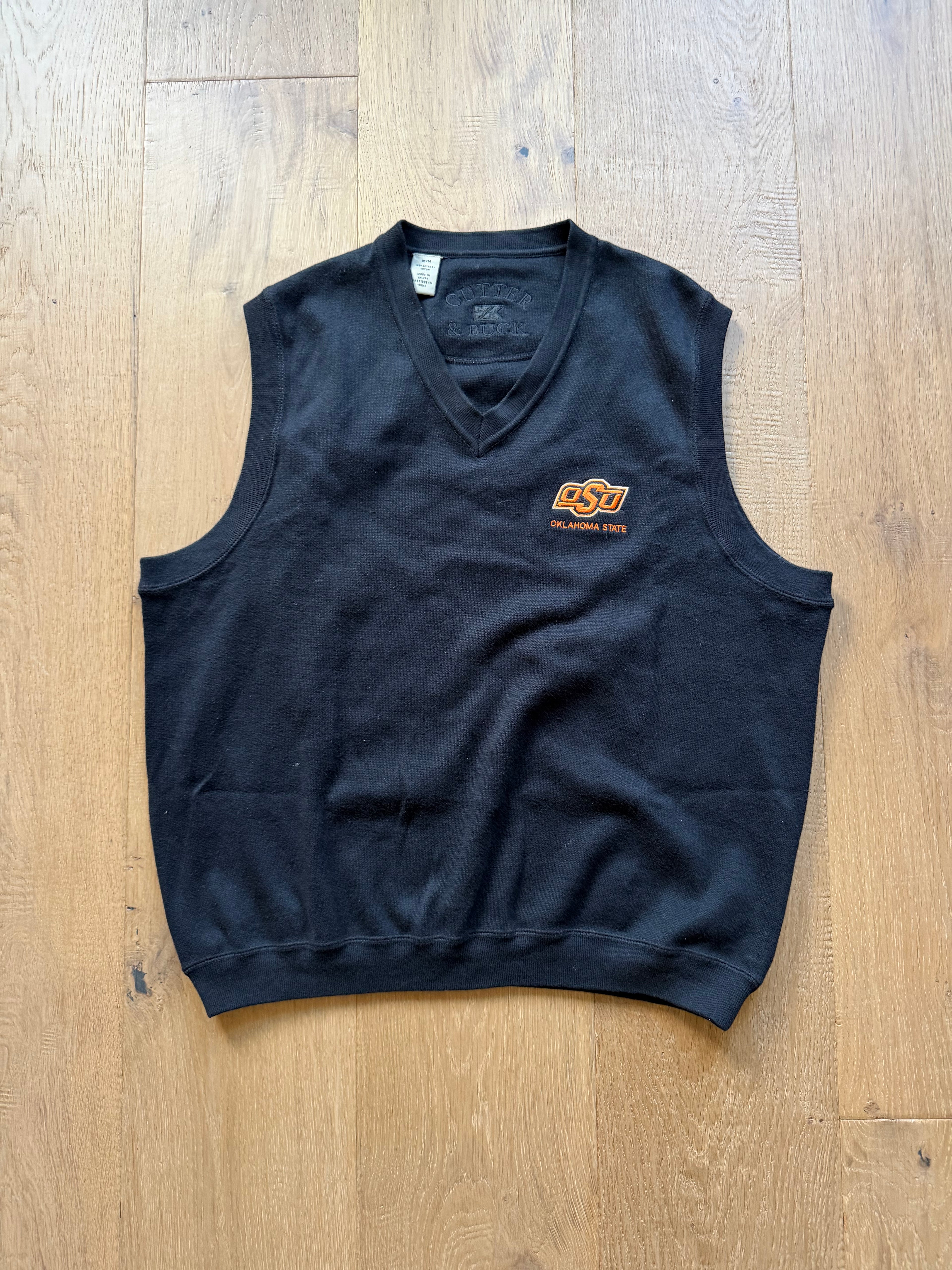 Black 00s Cutter and Buck OSU Sweater Vest Medium
