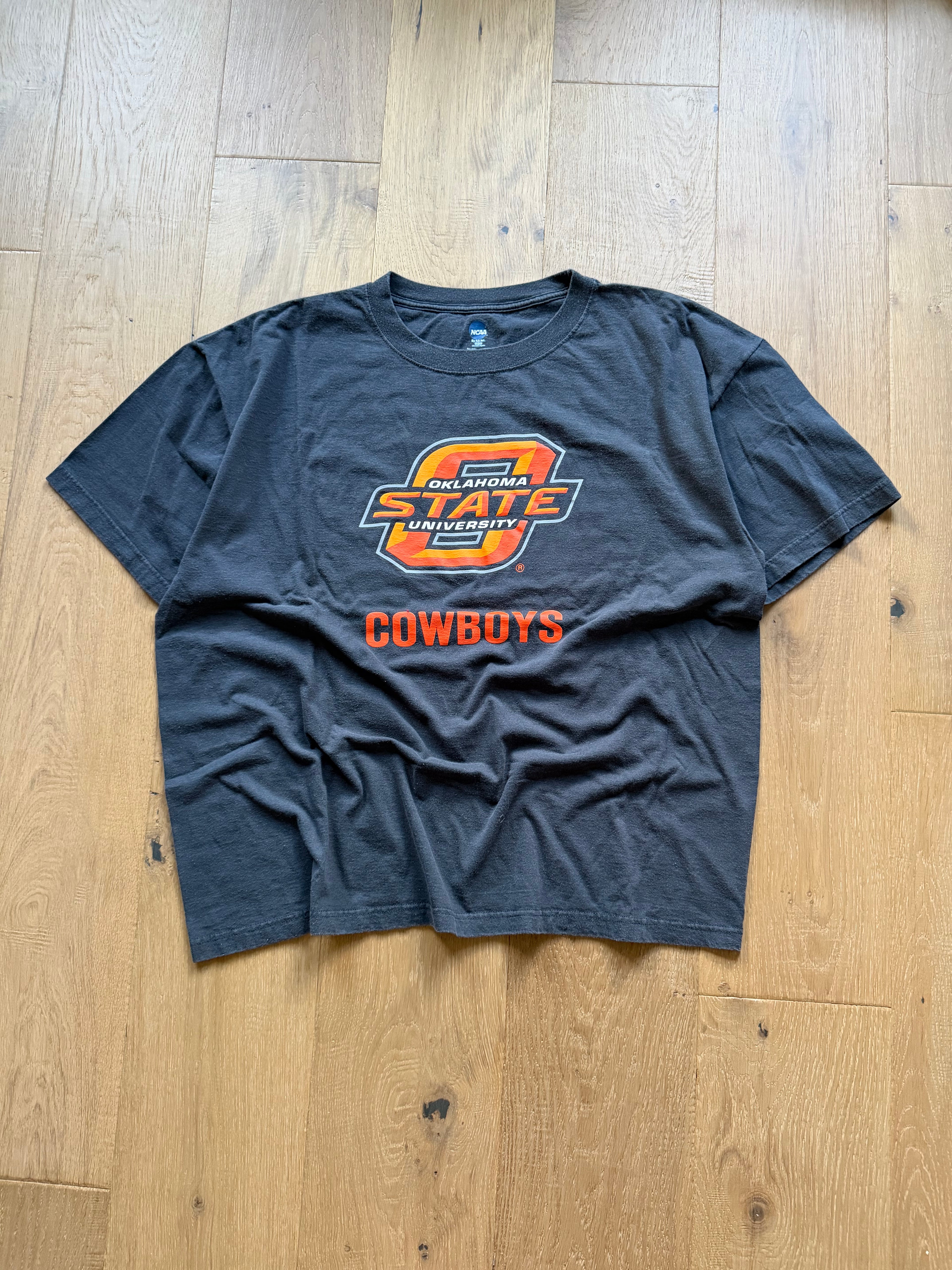 Black 00s NCAA OSU Slanted Logo T-Shirt XXL