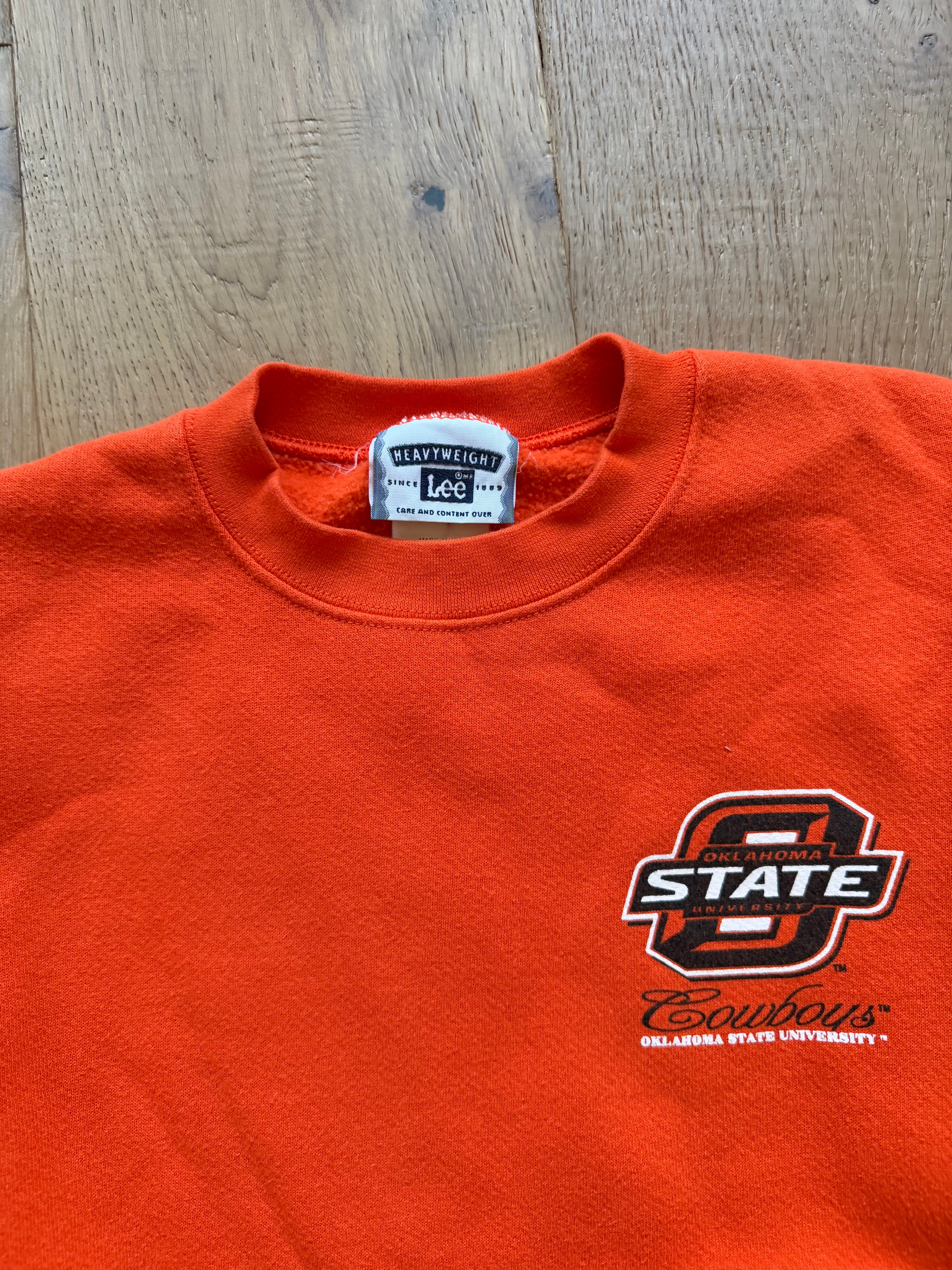 Orange 00s Lee OSU Slanted Orange Power Crewneck Sweatshirt Medium