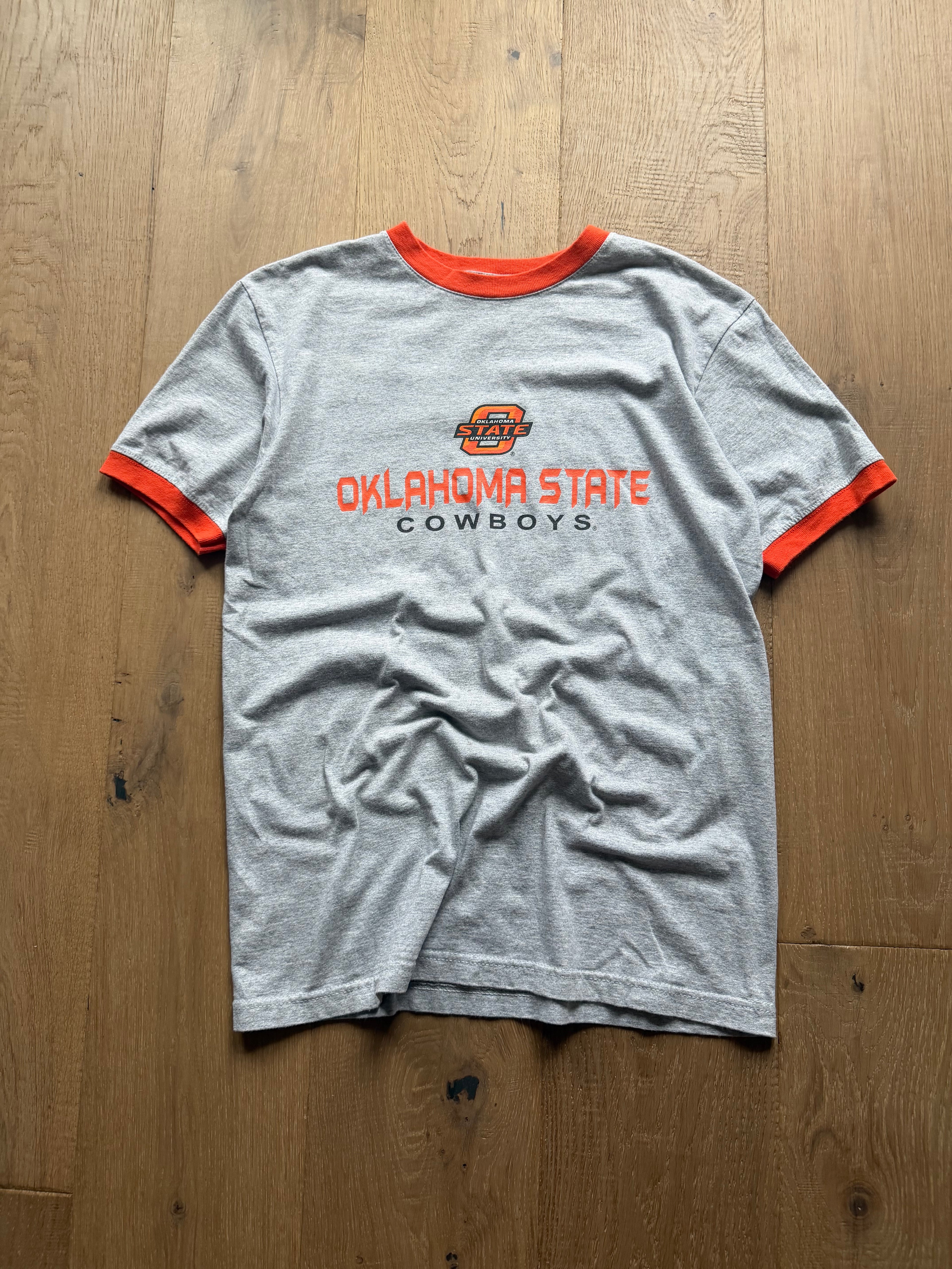 Grey Orange 00s NCAA OSU Ringer T-Shirt Medium
