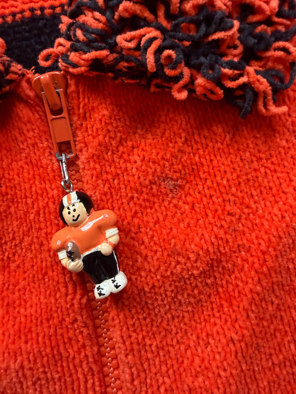 Orange 00s OState Fuzzy Zip Up Vest Medium