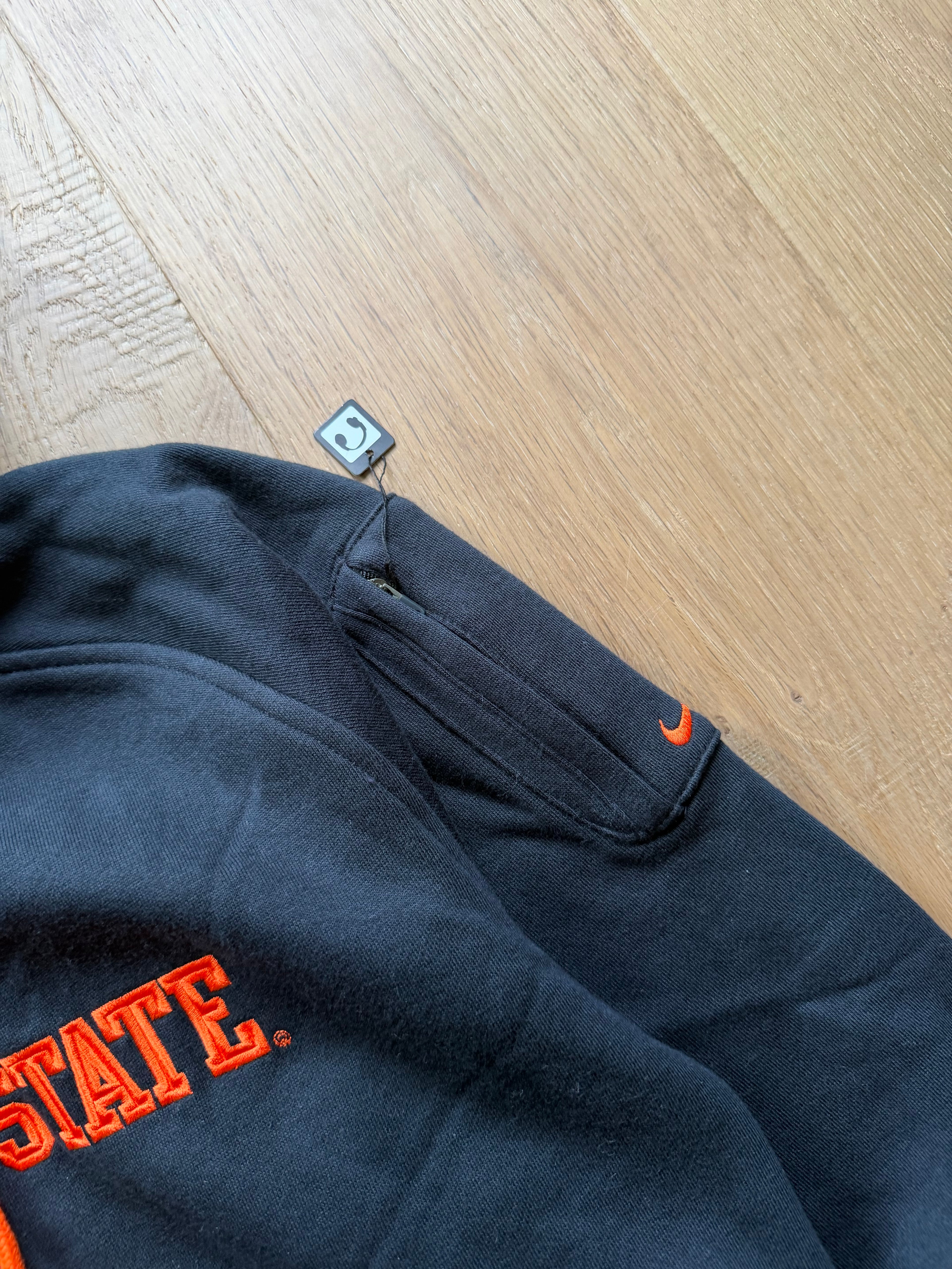 Black 00s Nike Oklahoma State Wrestling National Champions Embroidered Zip Up Hoodie NWT Small