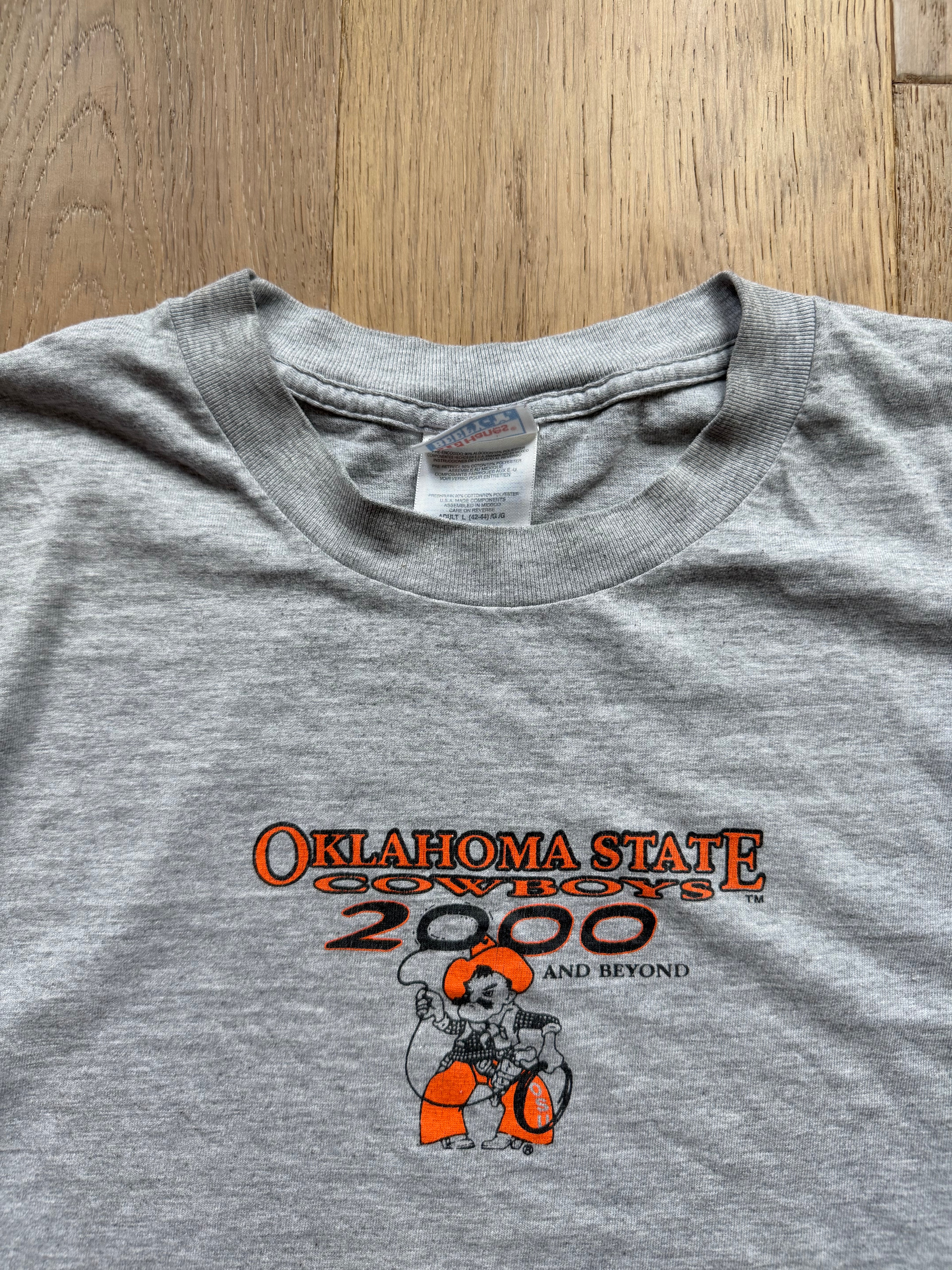 Grey 2000 OSU Lasso Pete T-Shirt Large