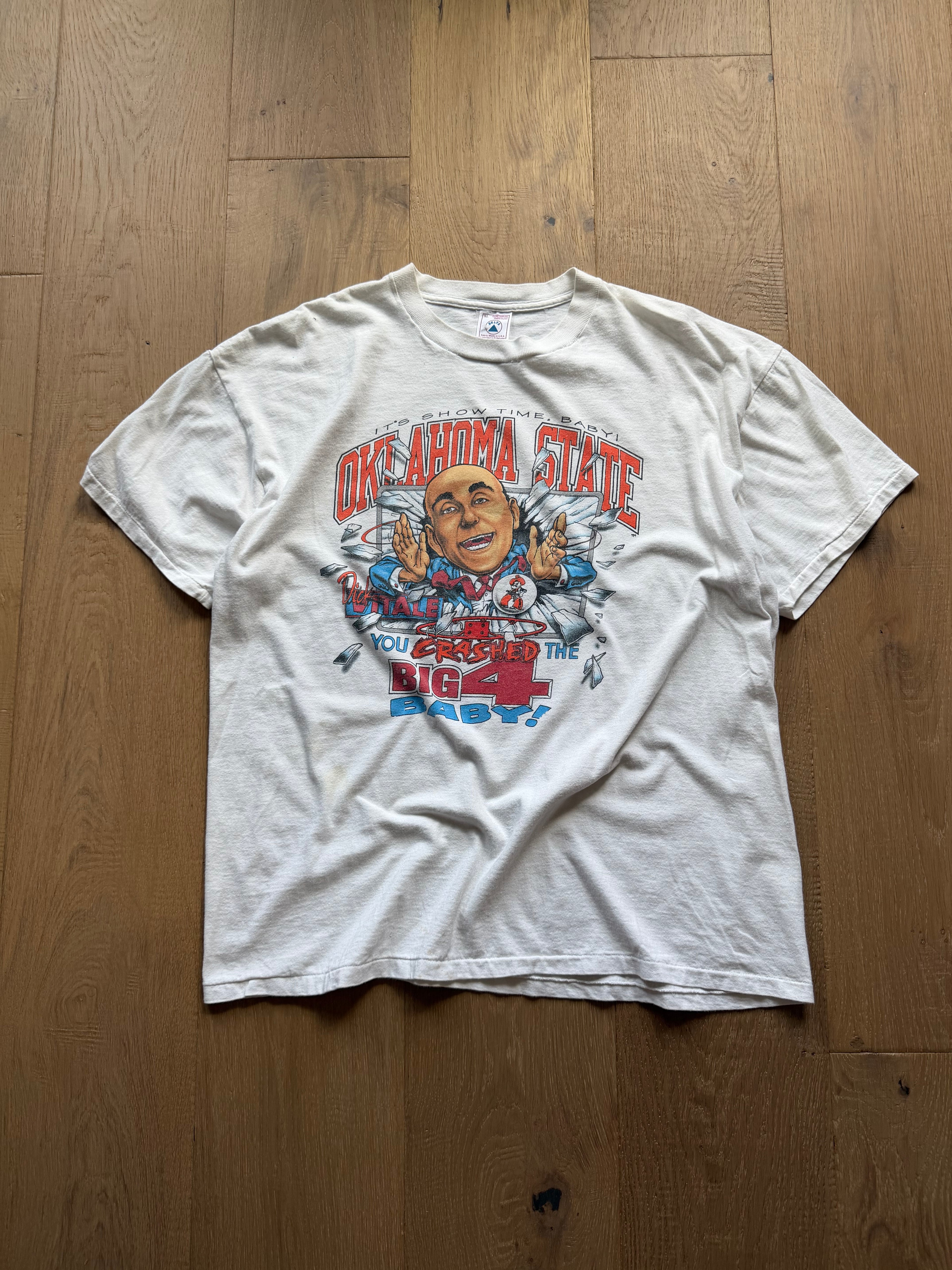 White 1995 Final Four OSU Dick Vitale Breakthrough T-Shirt XL (Flawed)
