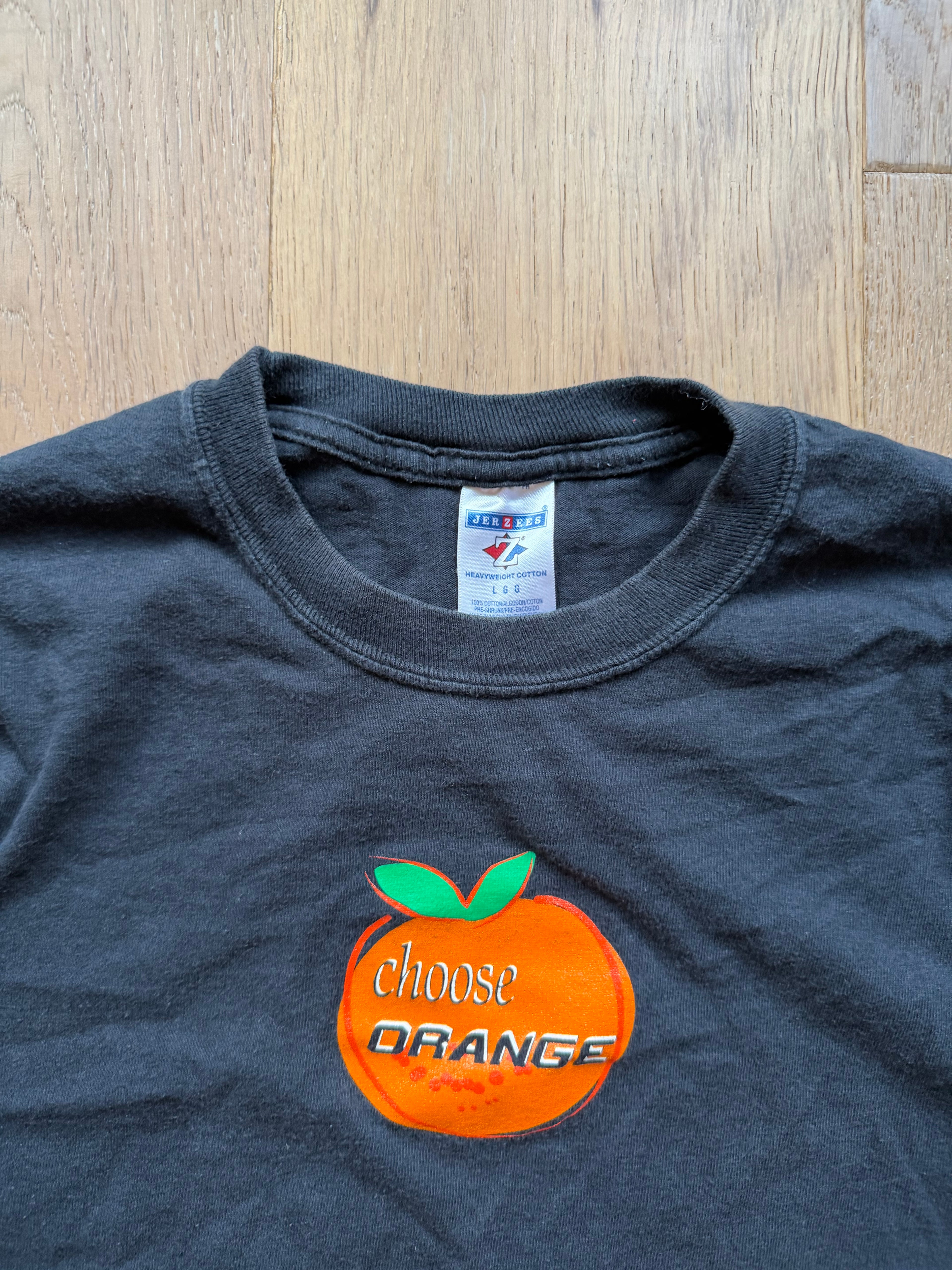 Black 00s Planet Orange Choose Orange T-Shirt Large