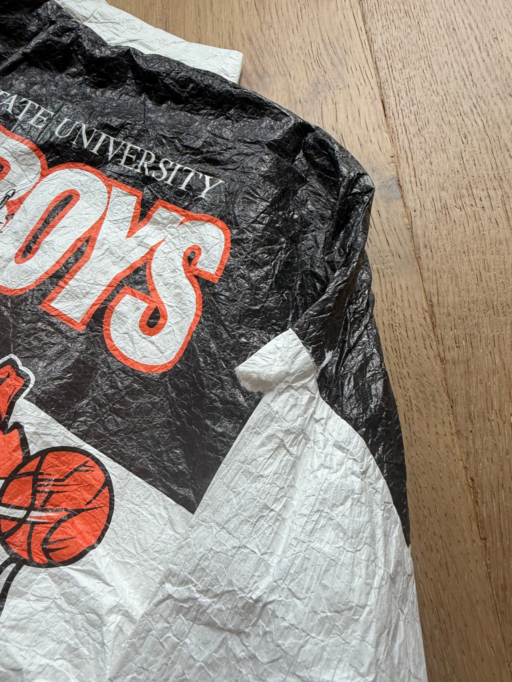 White + Black 90s Big 8 OSU Cowboys Basketball Pete’s Papery Zip Up Jacket XL