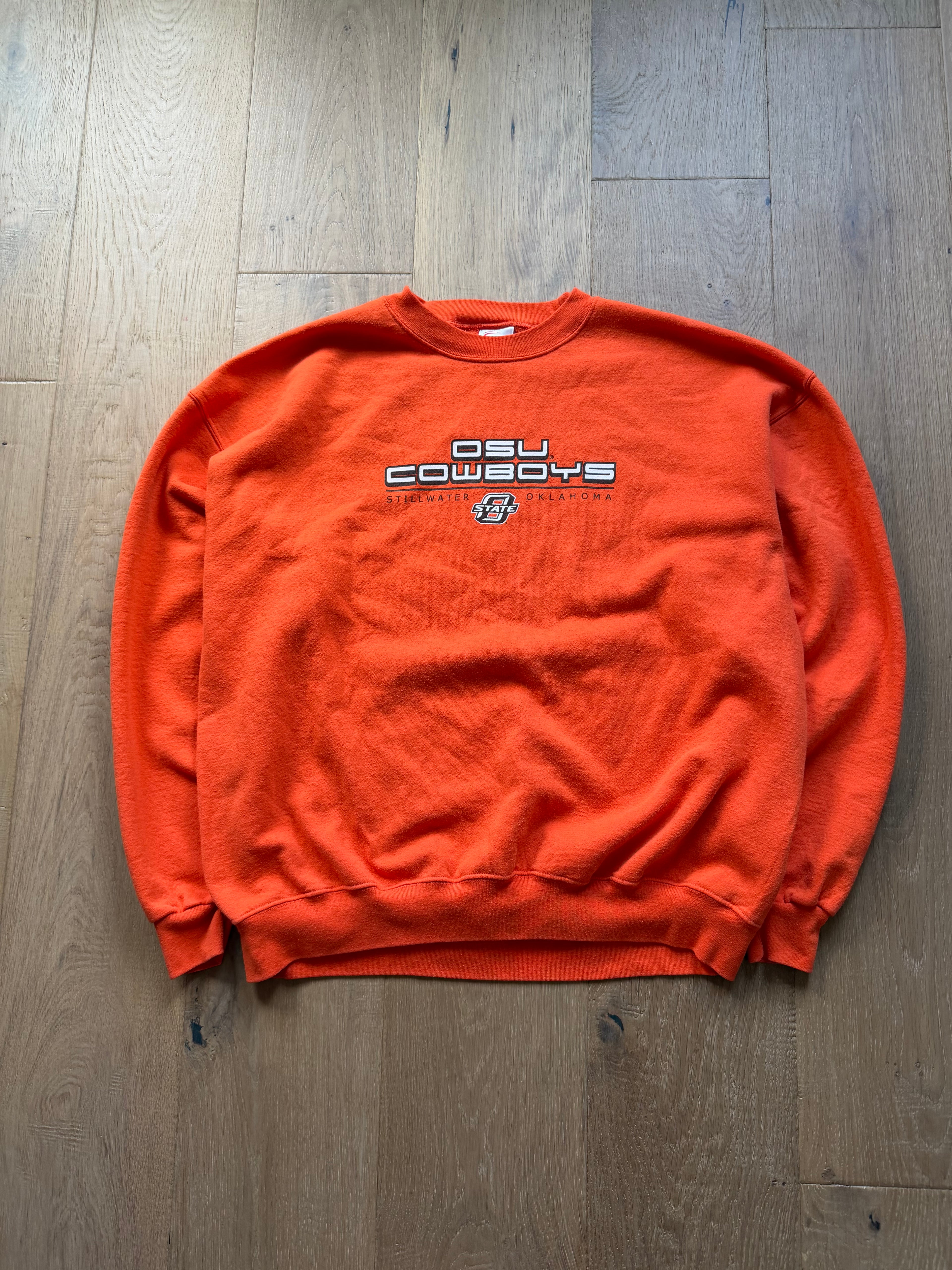 Orange 00s Viatran “OSU Cowboys” Block Slanted Crewneck Sweatshirt XL