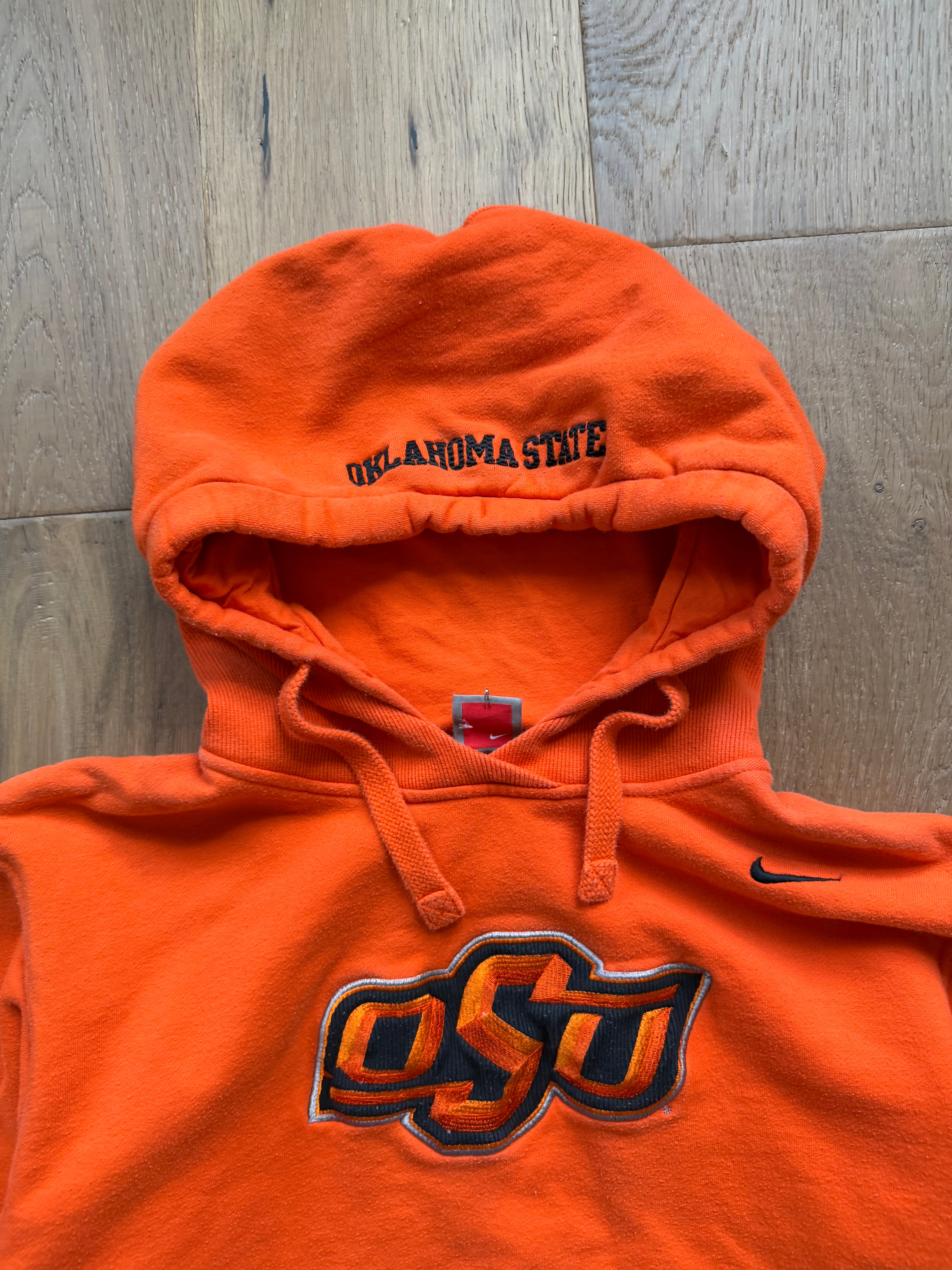 Orange 00s Nike OSU Embroidered Hood Hoodie Medium