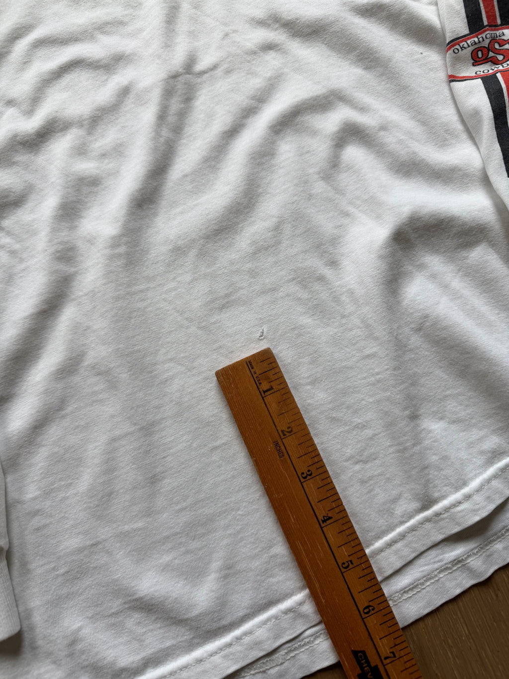 White 90s OSU Simple Logo Sleeve Hits Long Sleeve XL