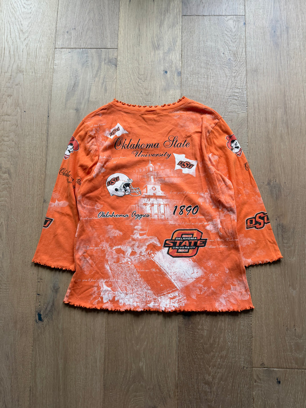 Orange Y2K P. Michael OSU Embellished Collage Women’s Top