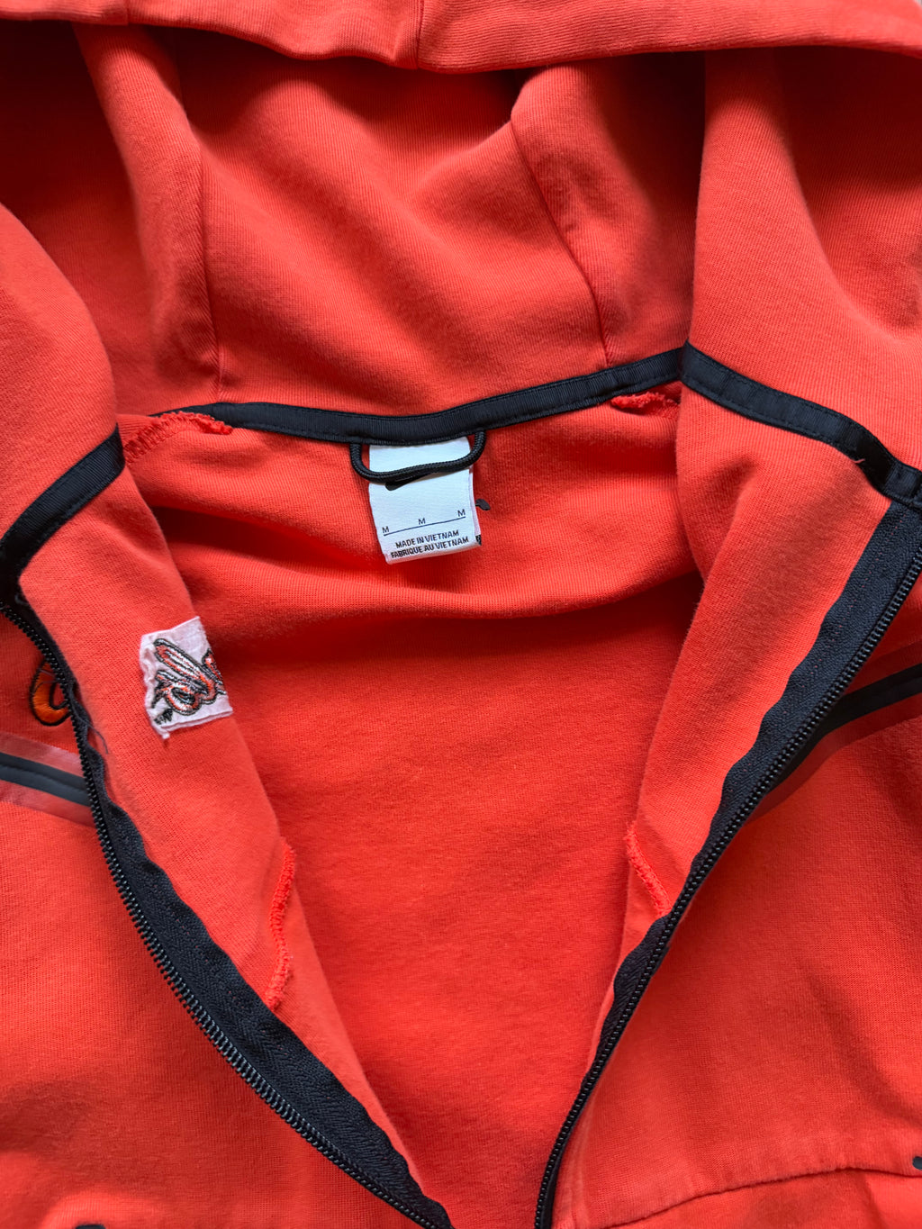 Orange Nike Cowgirl Basketball Cropped Tech Zip Up Hoodie Medium