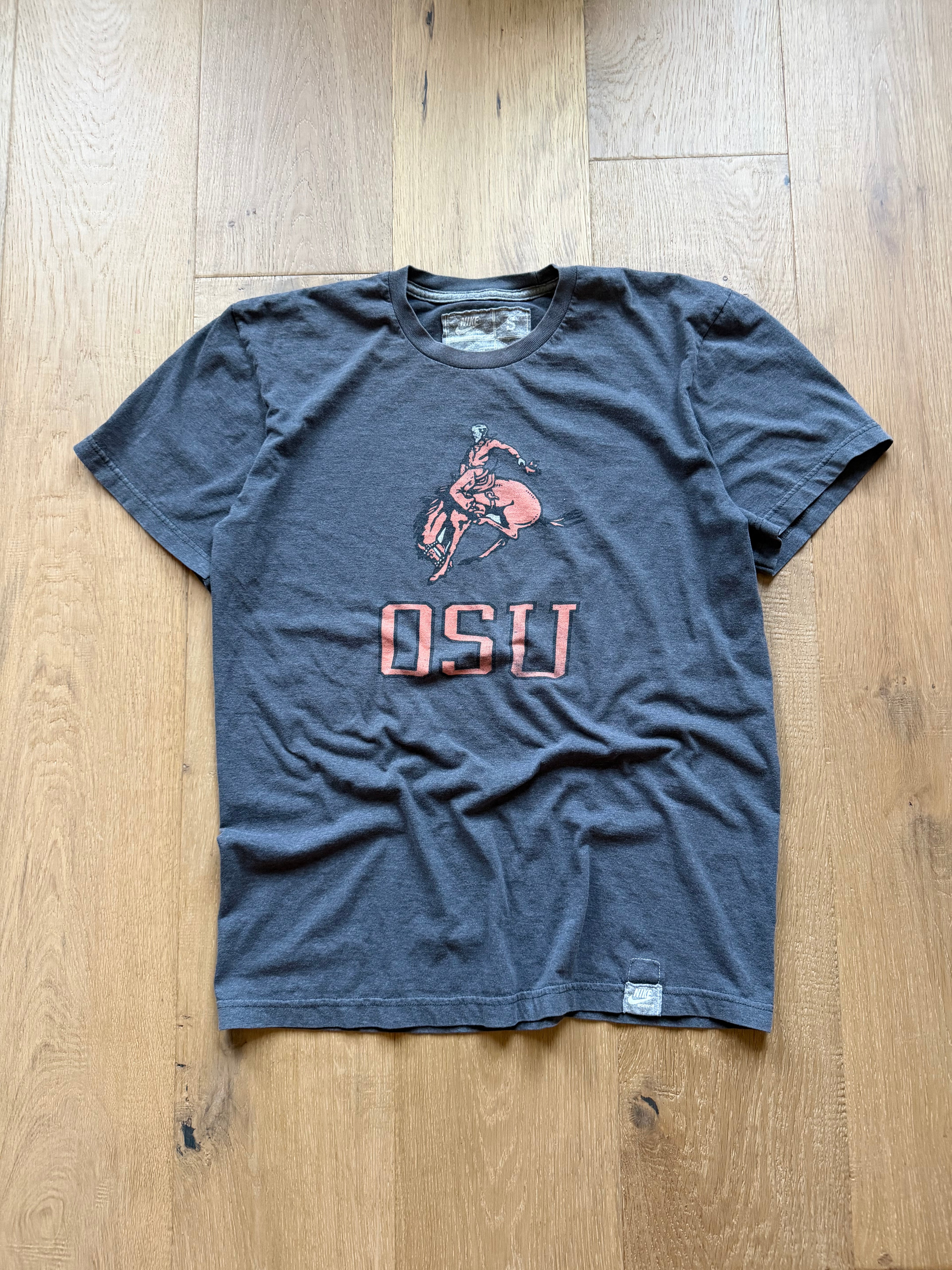 Grey 00s Nike OSU Bucking Bronco T-Shirt Medium