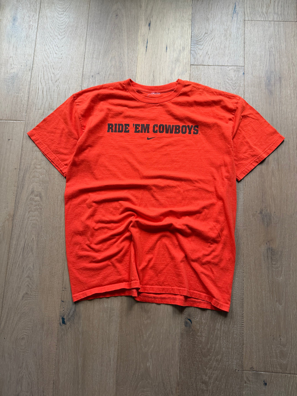 Orange 00s Nike Ride ‘Em Cowboys Slanted Back T-Shirt XL