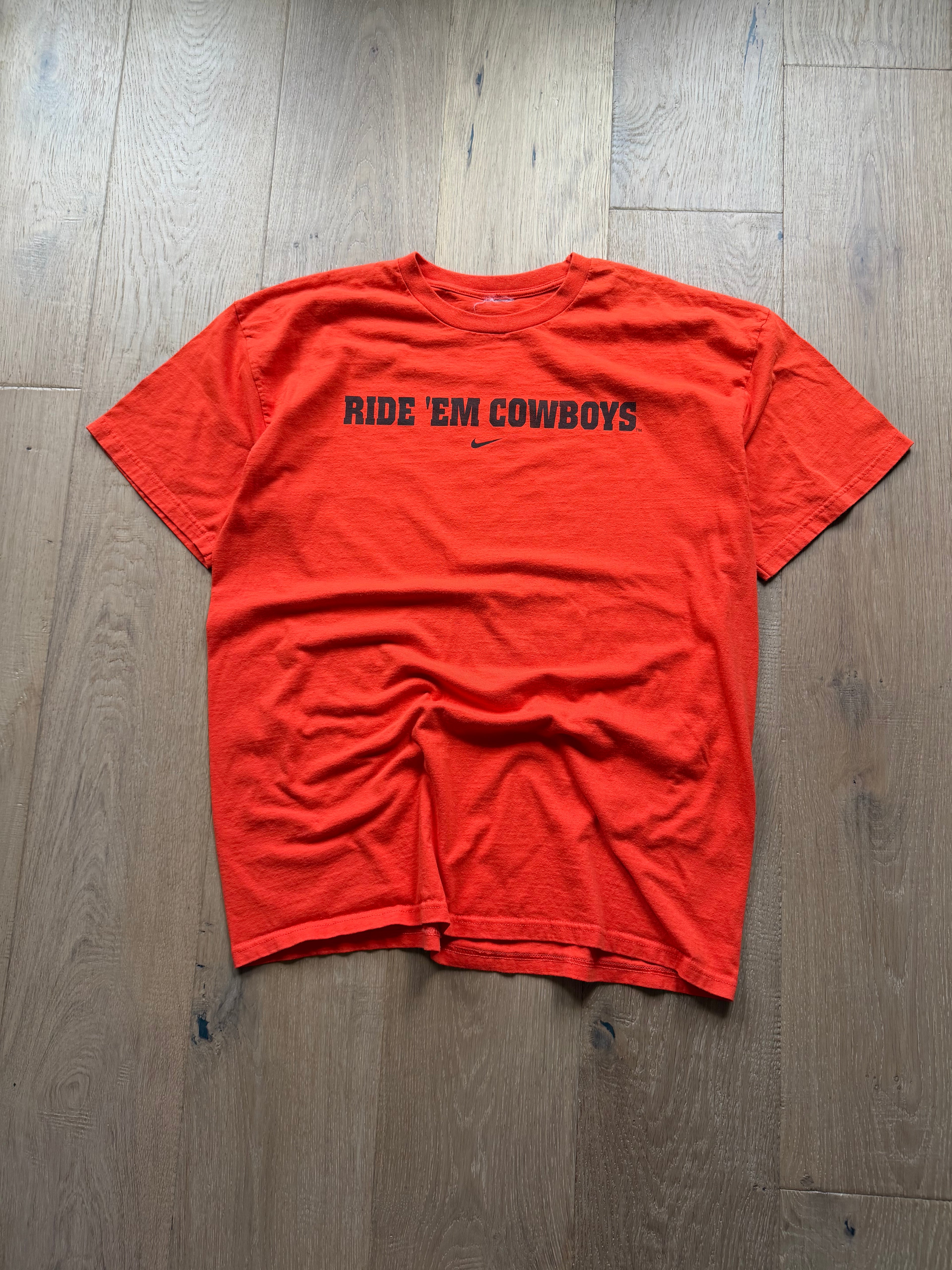 Orange 00s Nike Ride ‘Em Cowboys Slanted Back T-Shirt XL