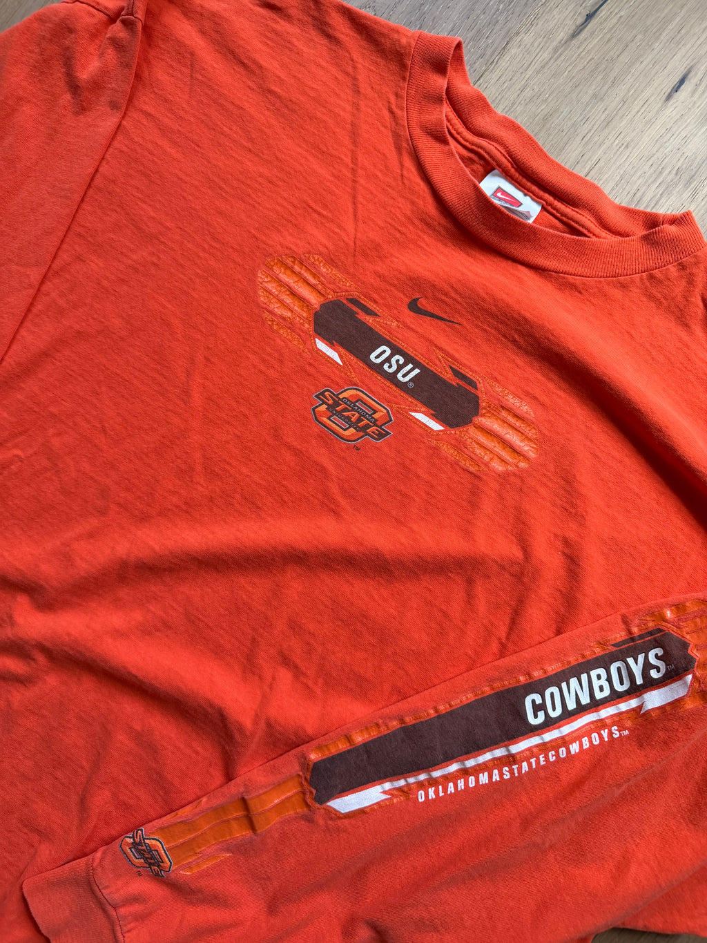 Orange 00s Nike OSU Centerswoosh Sleeve Hit Long Sleeve XXL