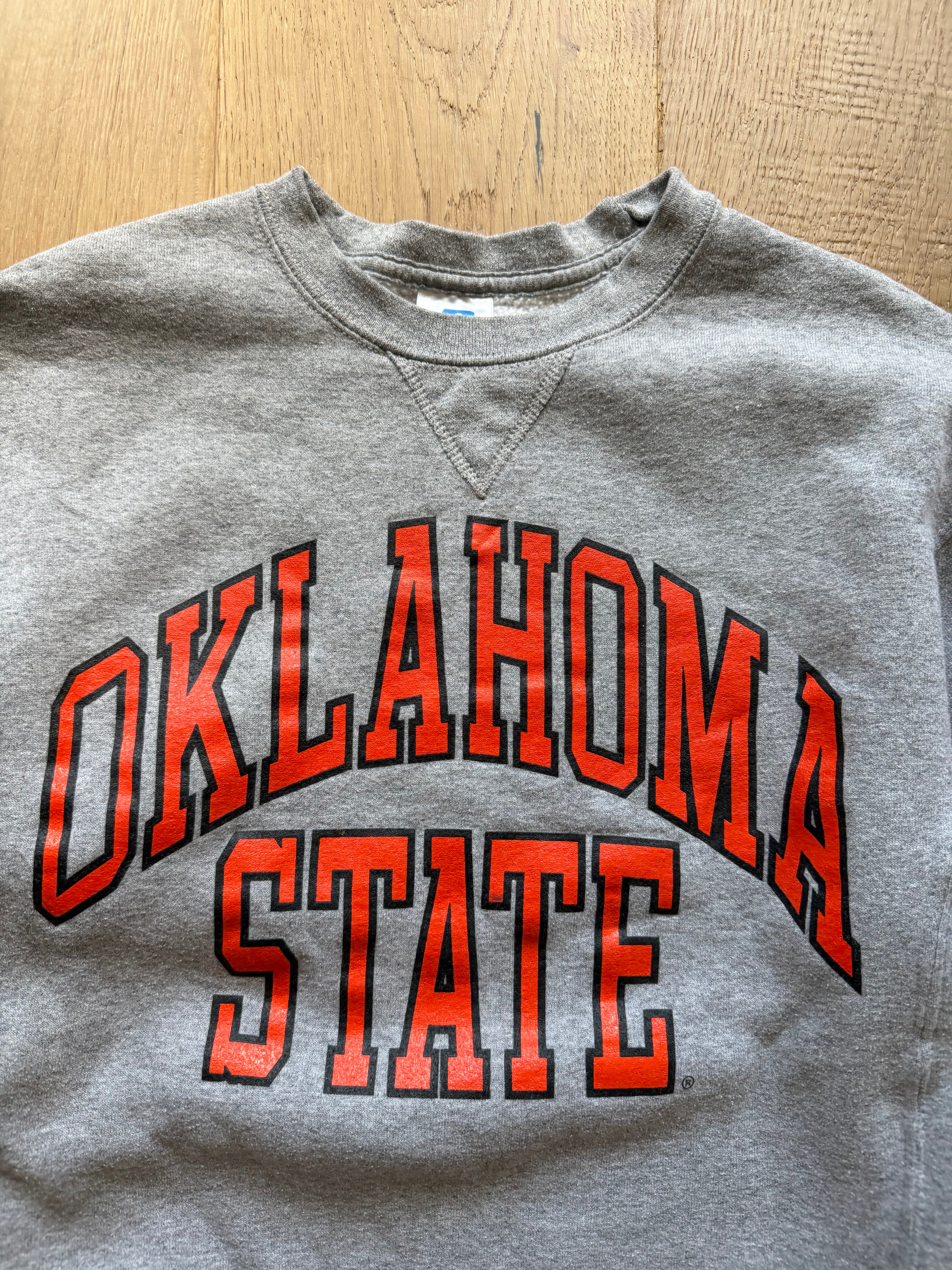 Grey 00s Russell Athletic “Oklahoma State” Classic Crewneck Sweatshirt Medium