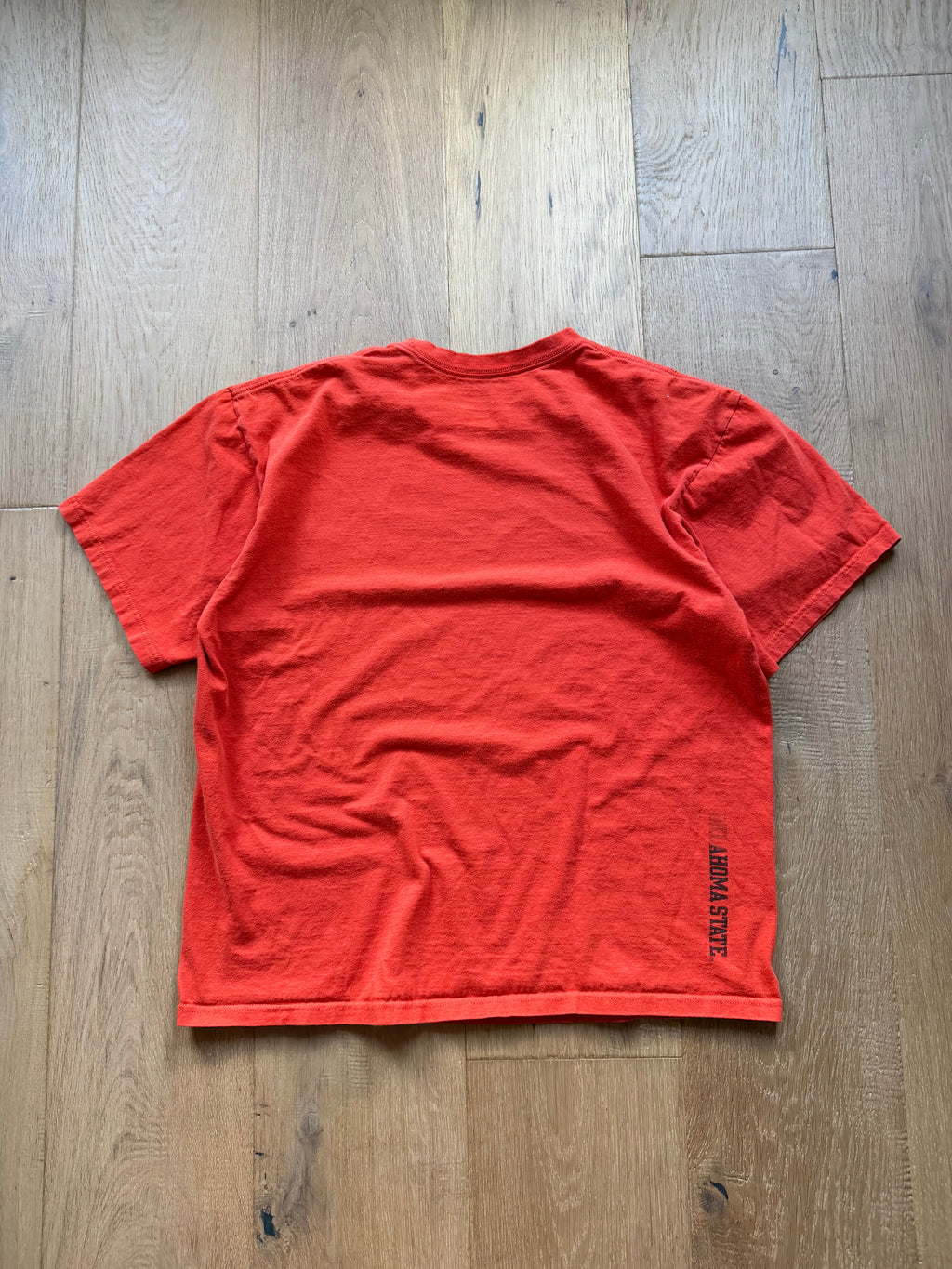 Orange 00s Nike OSU Slanted Wrap Vertical Back T-Shirt Large