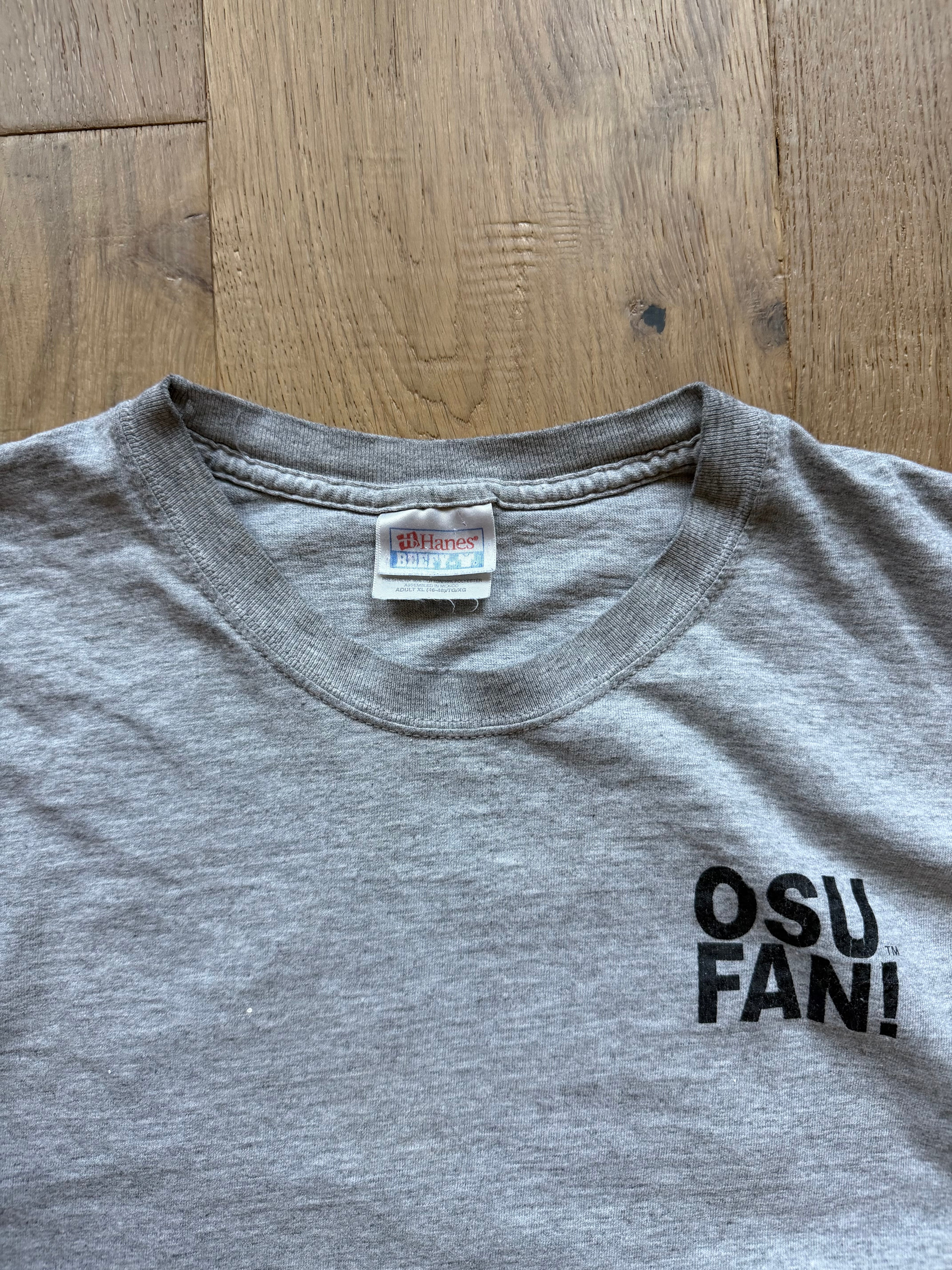 Grey 00s OSU Fan Pistol Pete Wants You T-Shirt XL
