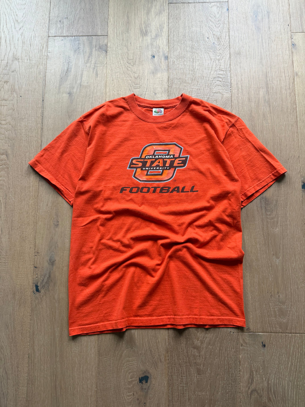 Orange 00s OSU Logo Football T-Shirt Large