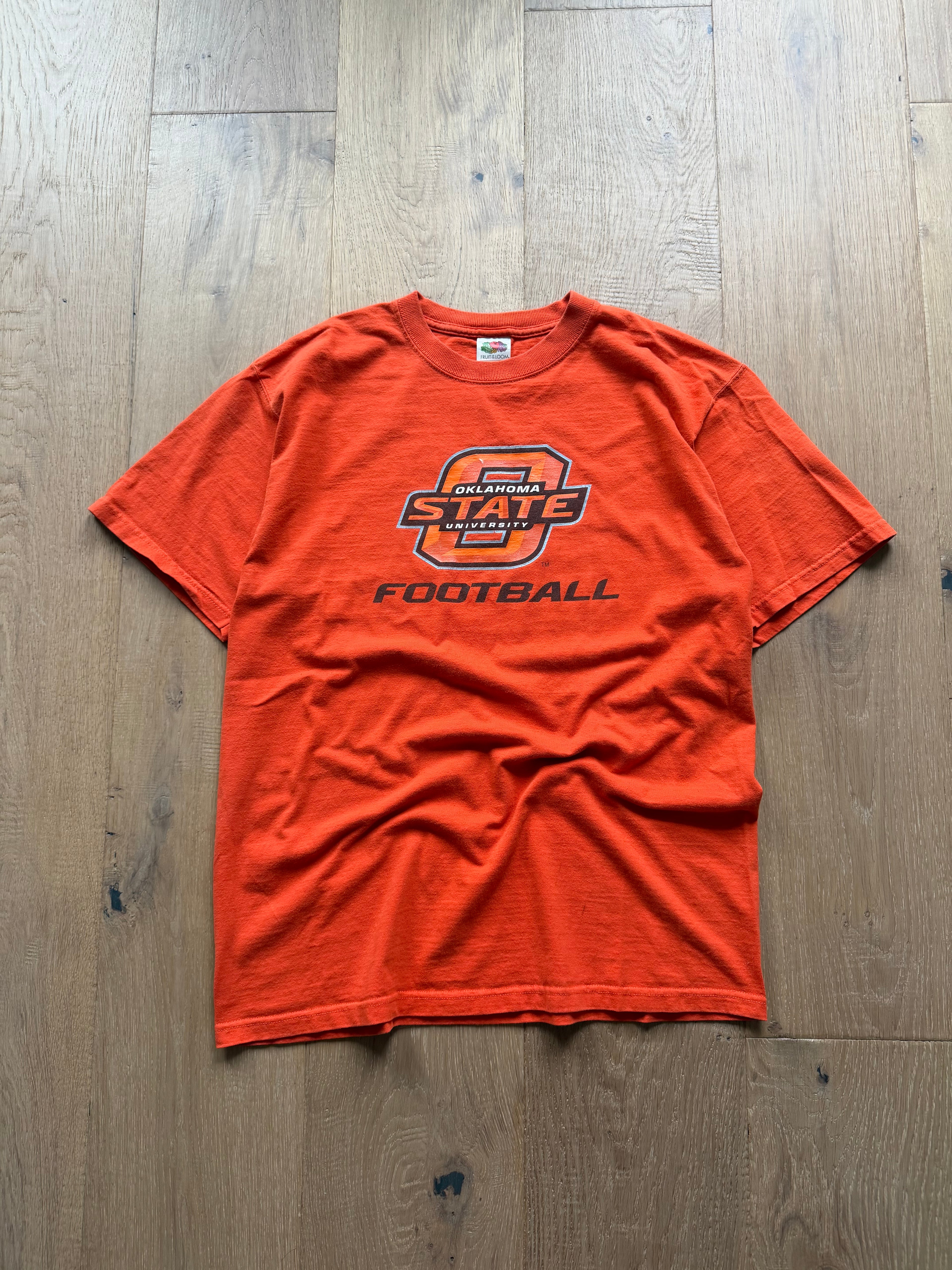 Orange 00s OSU Logo Football T-Shirt Large