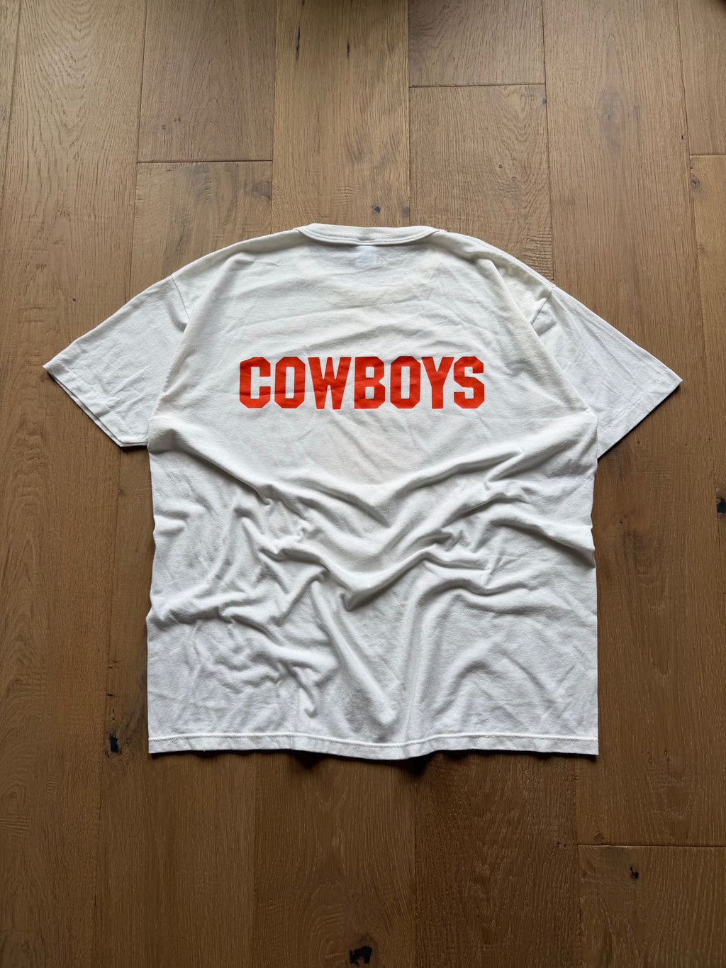 White 90s Russell Athletic Okla. State Football T-Shirt XL