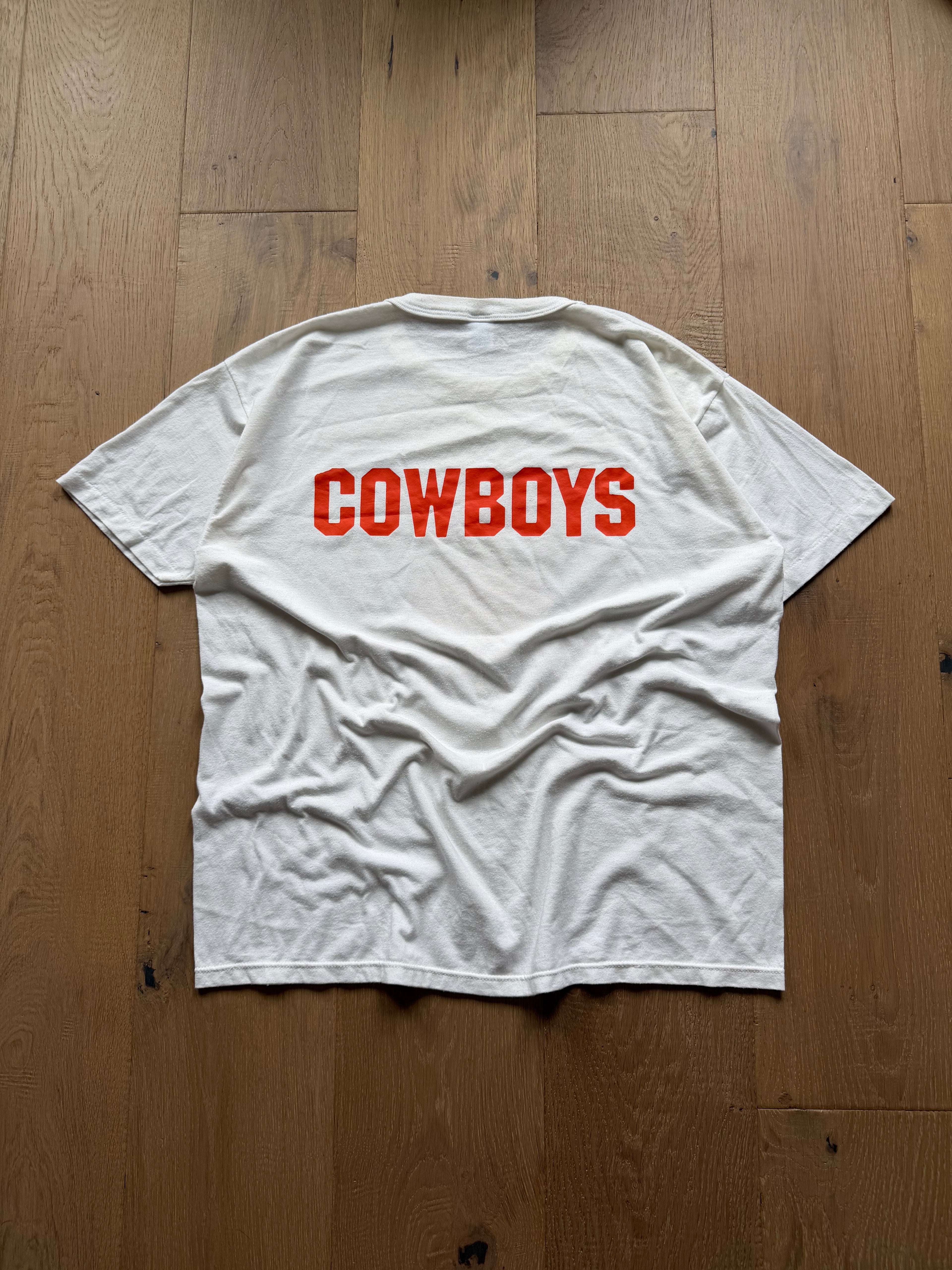 White 90s Russell Athletic Okla. State Football T-Shirt XL
