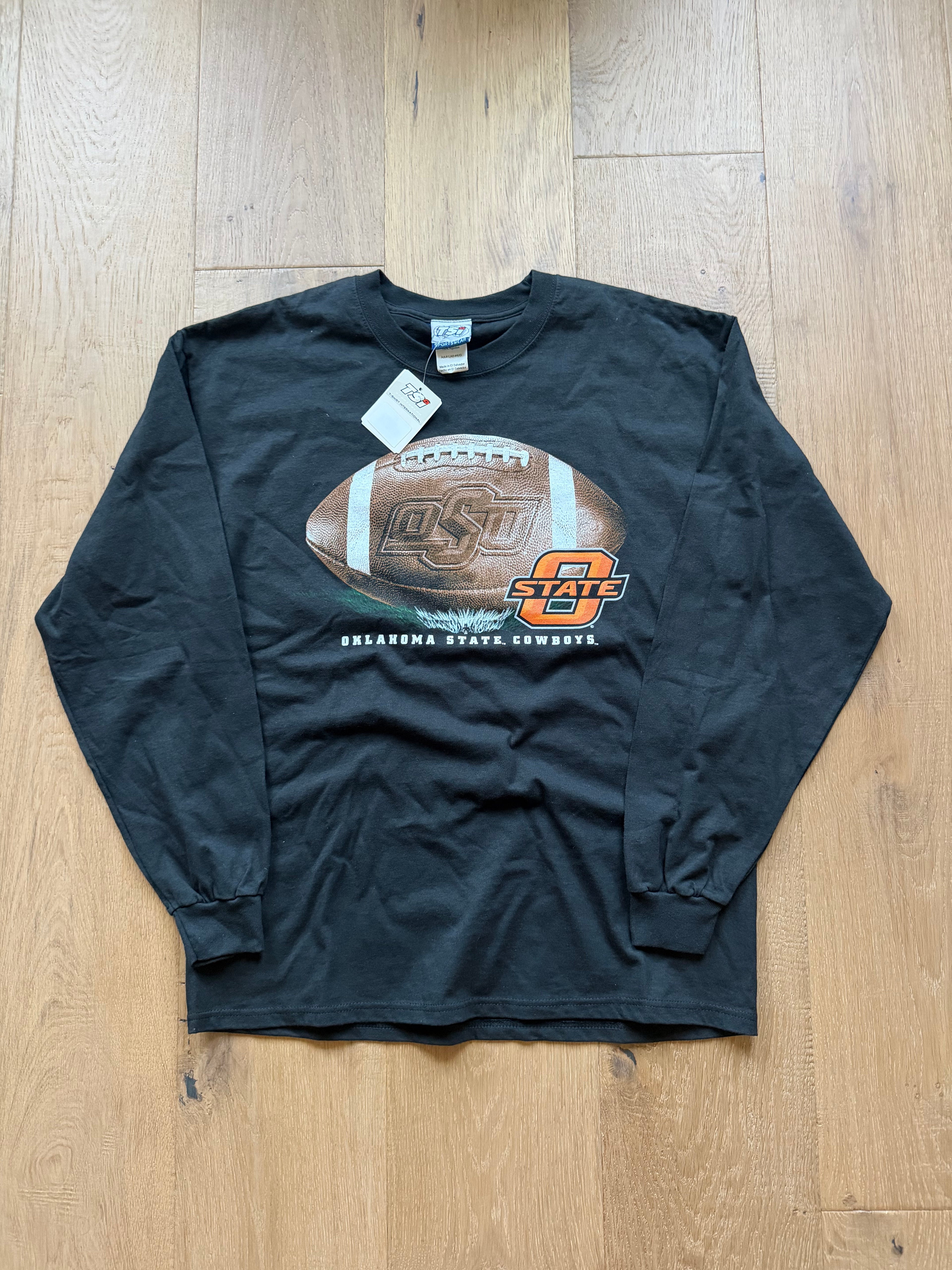 Black 00s TSI OSU Embossed Football Long Sleeve NWT (Multiple Sizes)