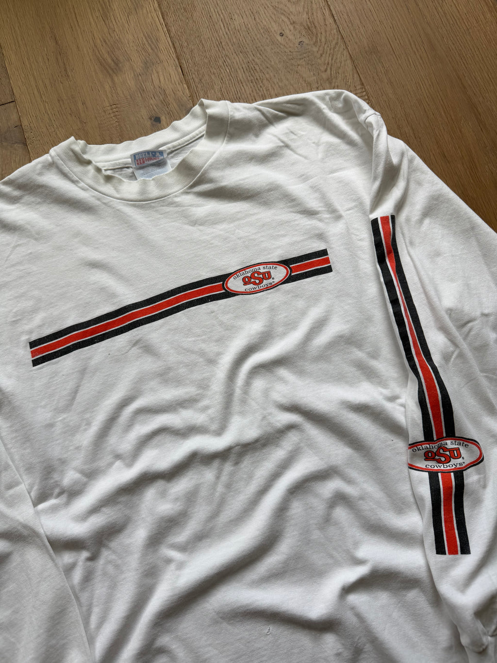 White 90s OSU Simple Logo Sleeve Hits Long Sleeve XL