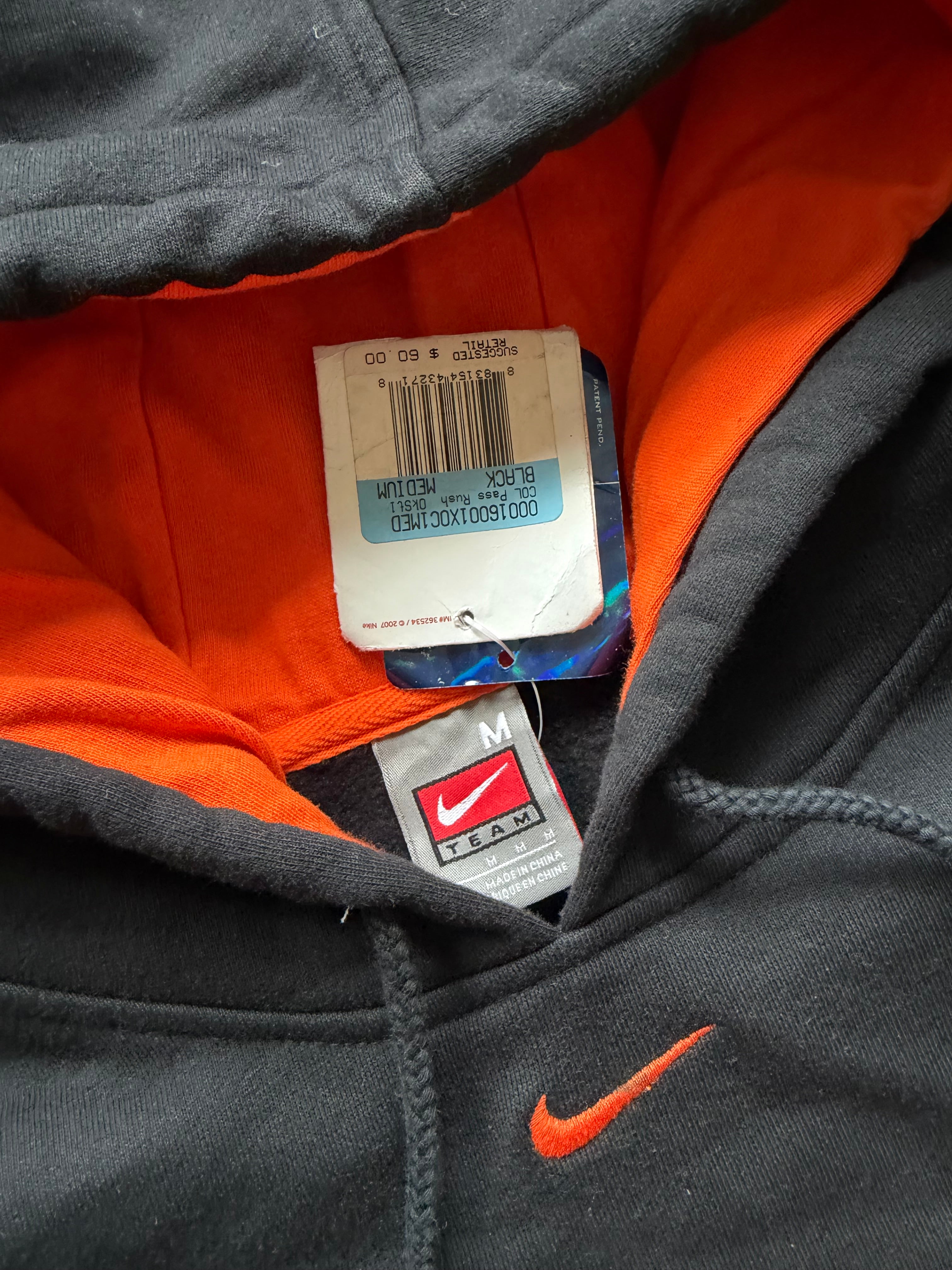 Black 00s Nike Oklahoma State Wrestling National Champions Embroidered Hoodie NWT Medium