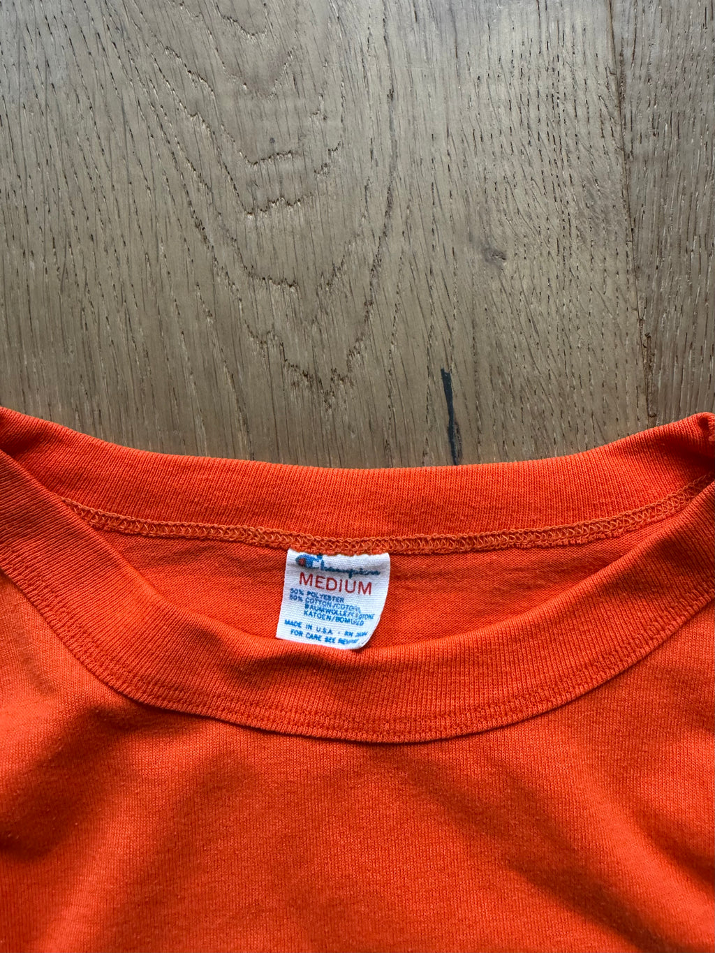 Orange 70s Champion Oklahoma State Striped Sleeve T-Shirt Small