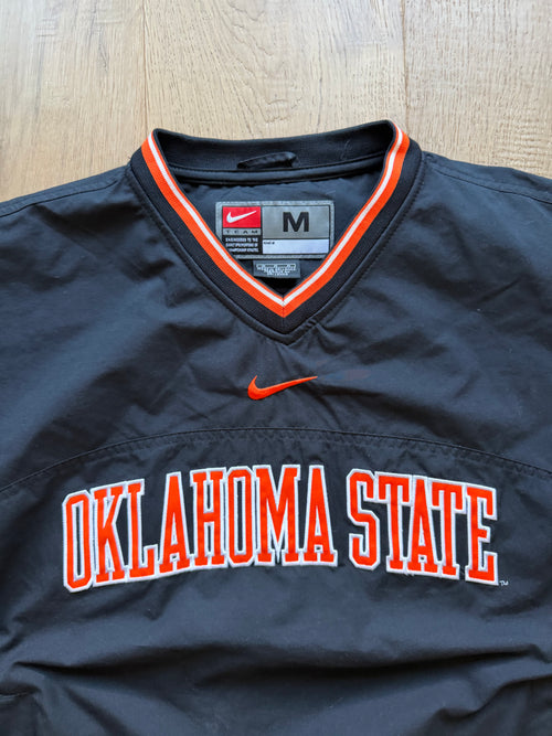 Black 00s Nike “Oklahoma State” Centerswoosh Windbreaker Pullover Medium