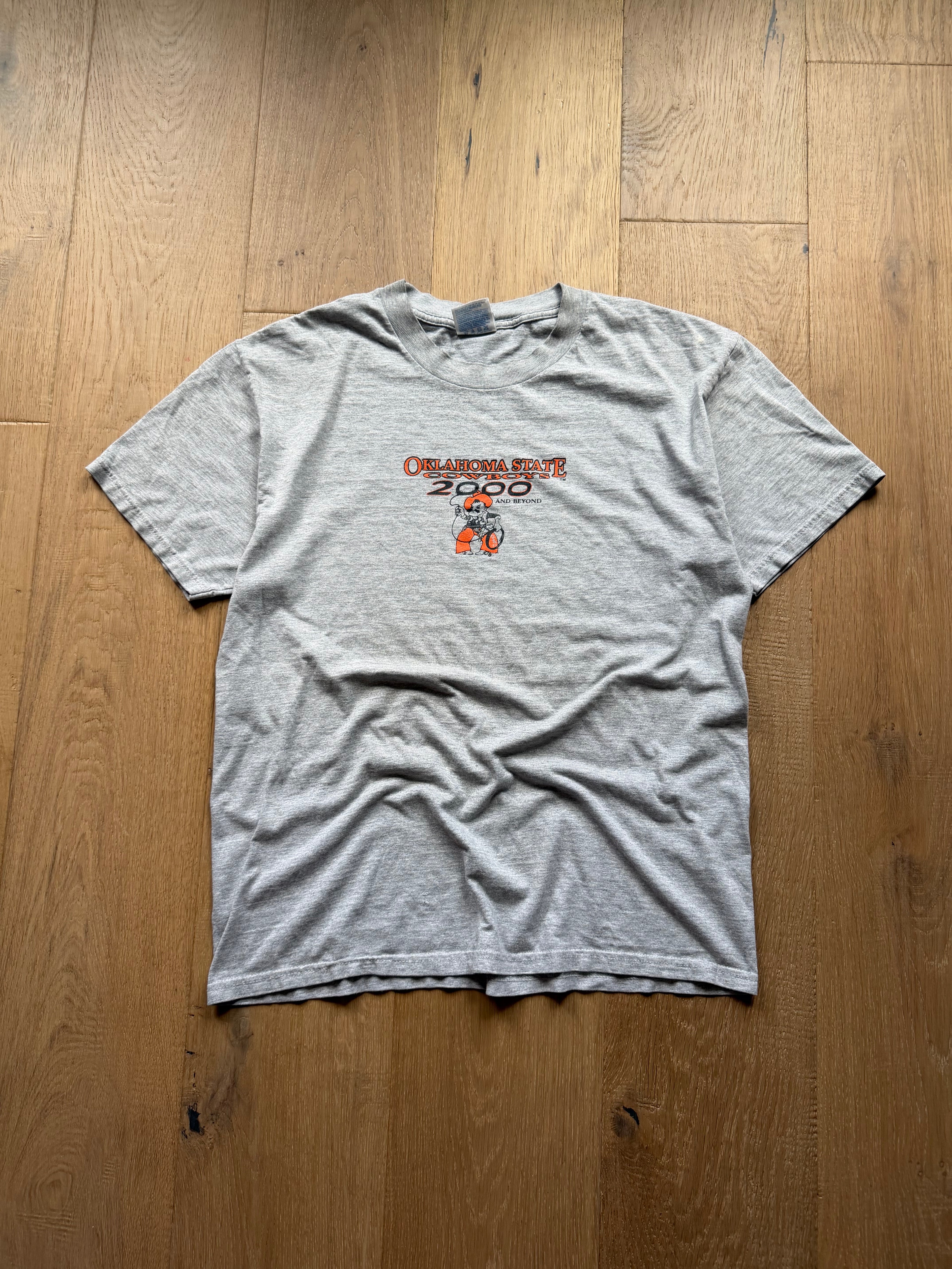 Grey 2000 OSU Lasso Pete T-Shirt Large