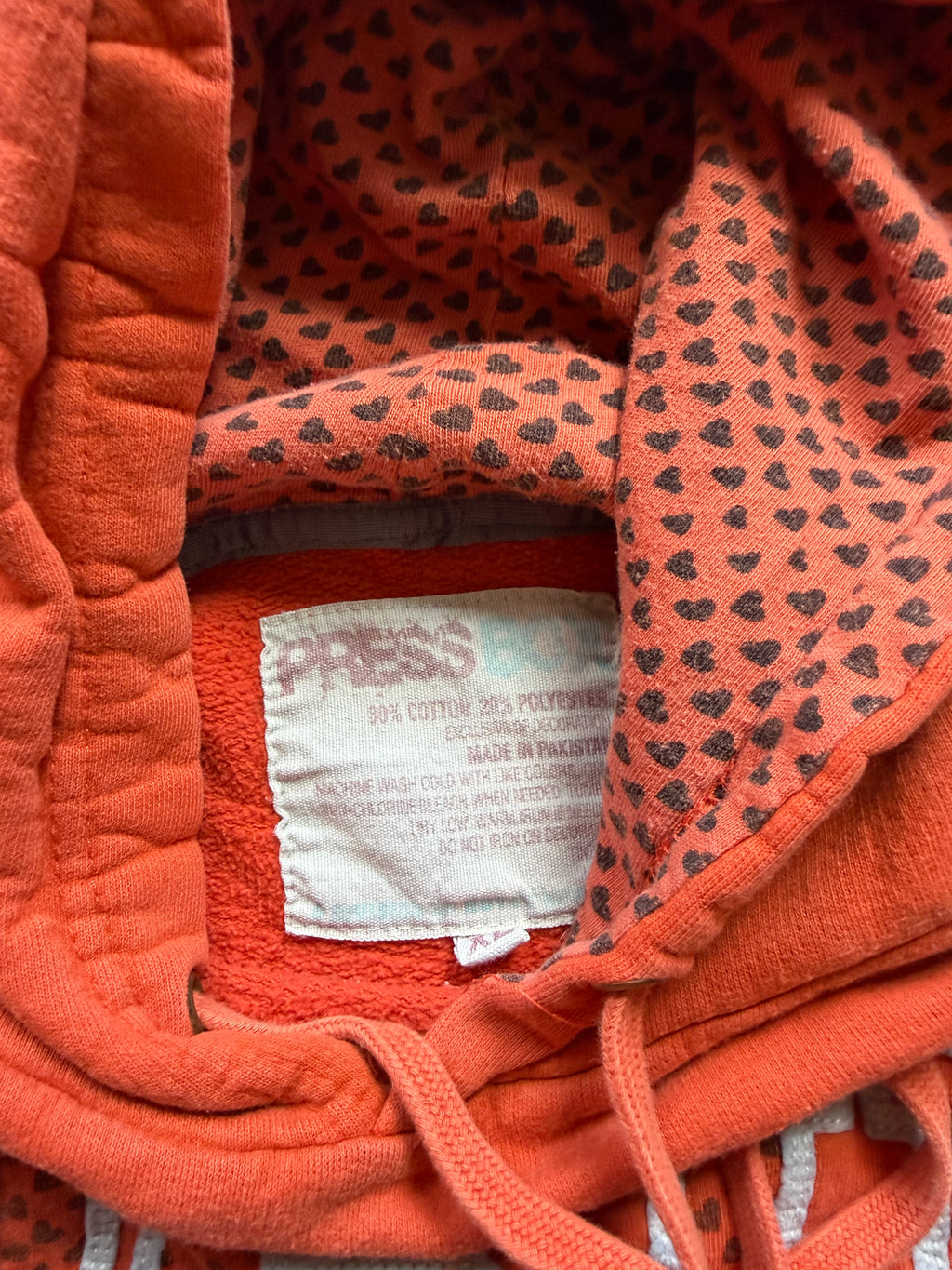 Orange OSU Mini Heart Hoodie Medium