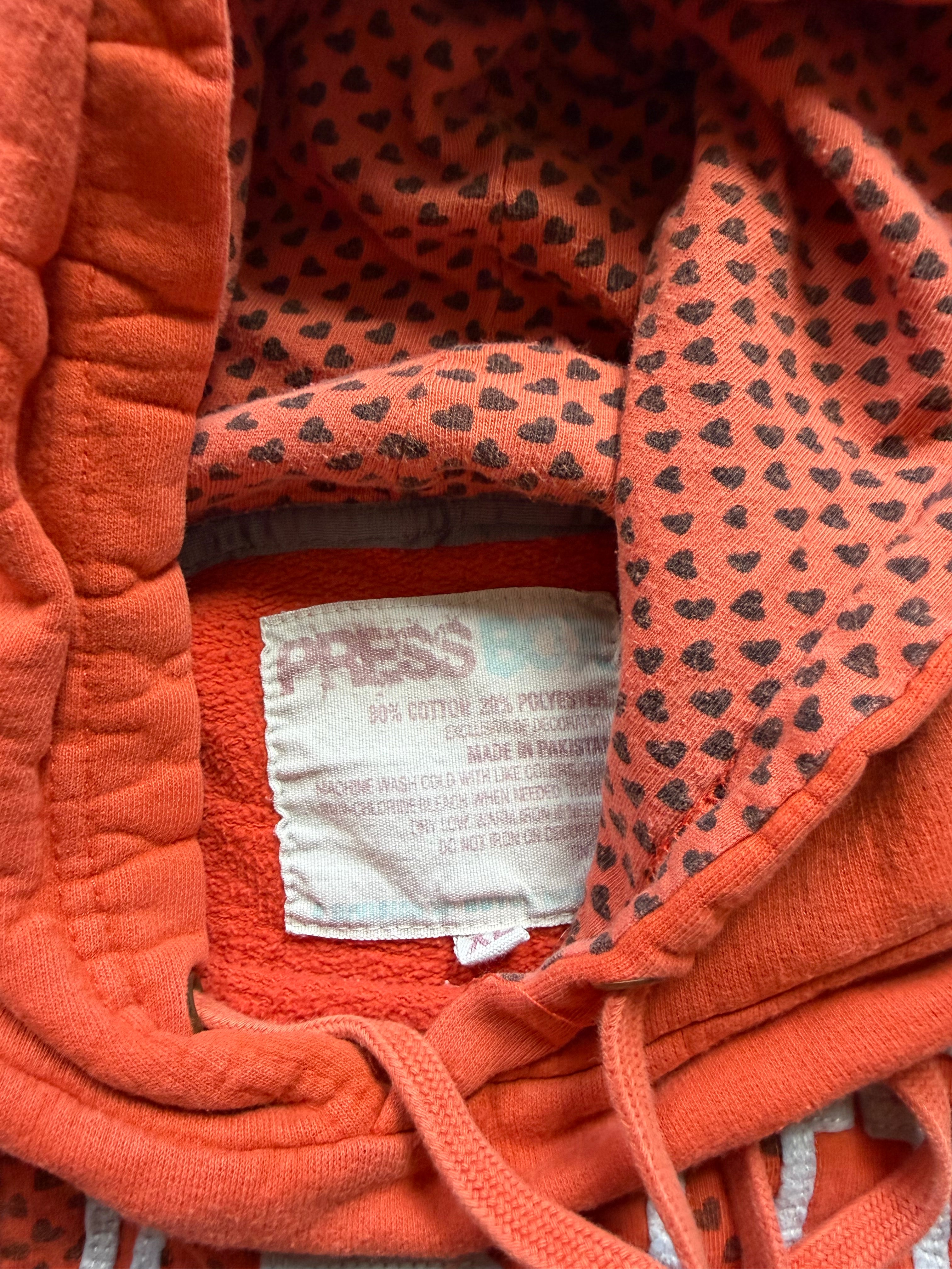 Orange OSU Mini Heart Hoodie Medium