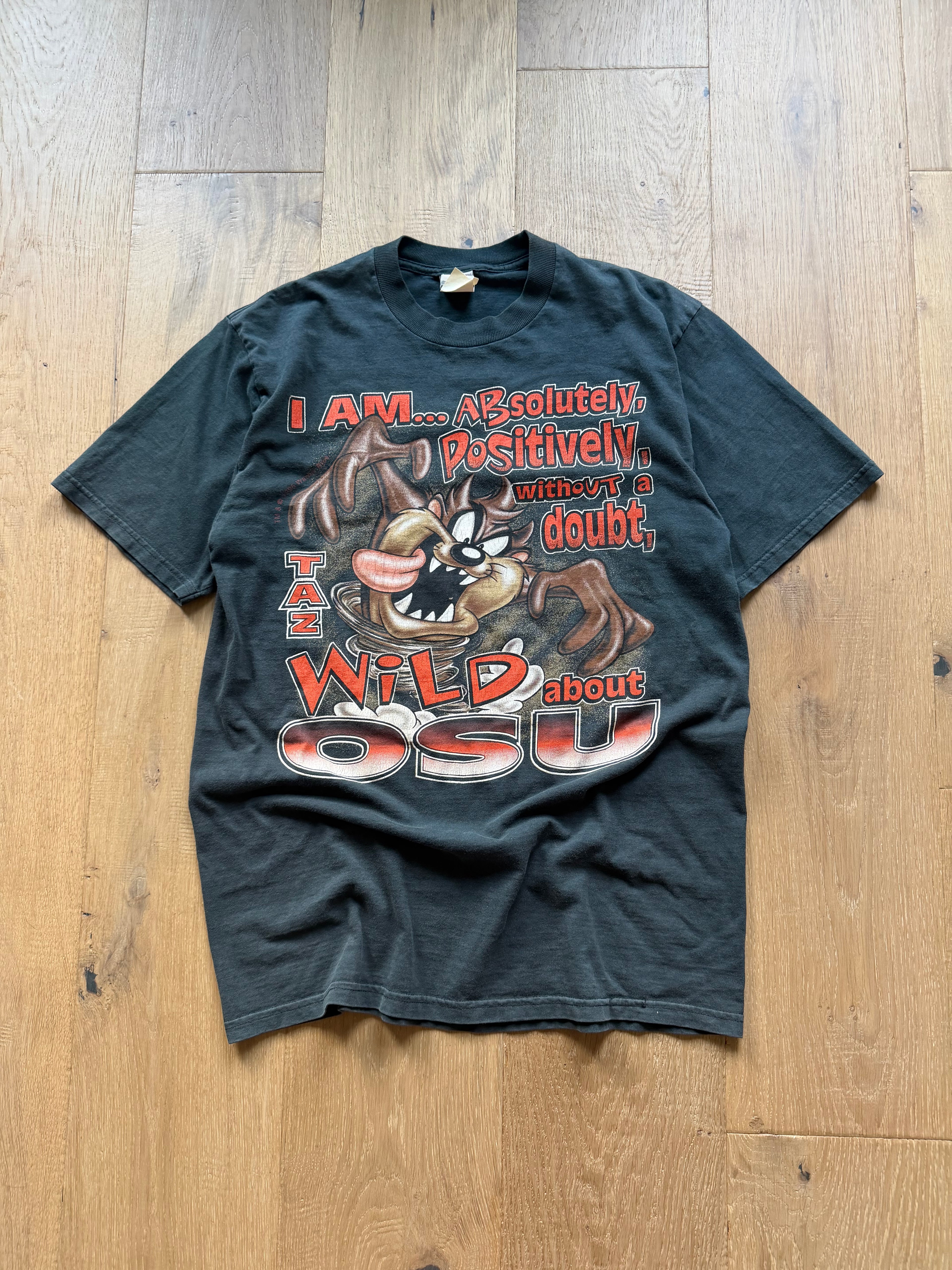 Black 90s Taz Wild About OSU Looney Tunes T-Shirt Large