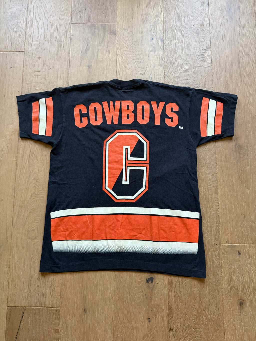 Black 90s Salem Sportswear OSU Cowboys Big Print T-Shirt Large
