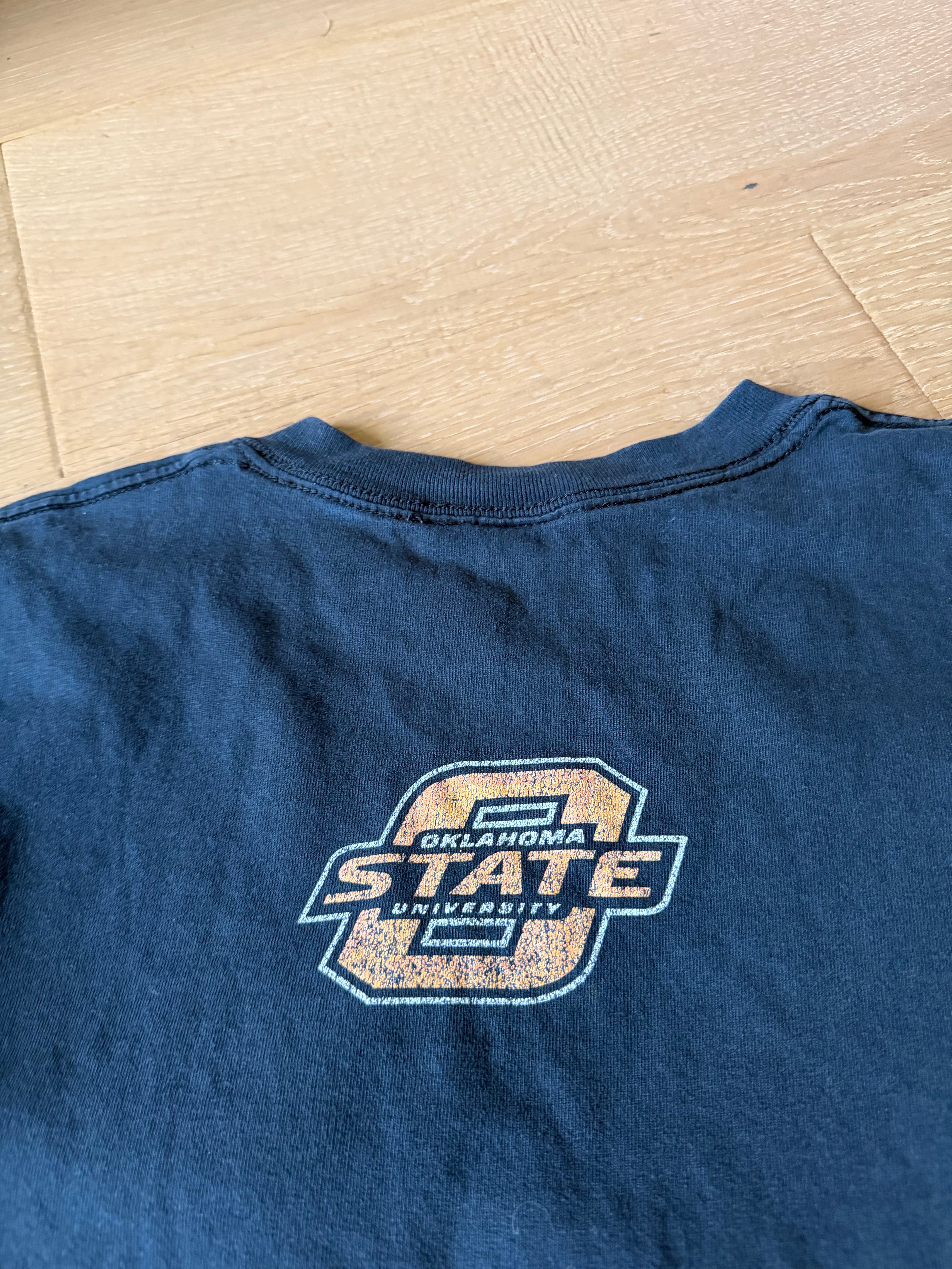 Faded Black 00s Starter Slanted Logo T-Shirt Large