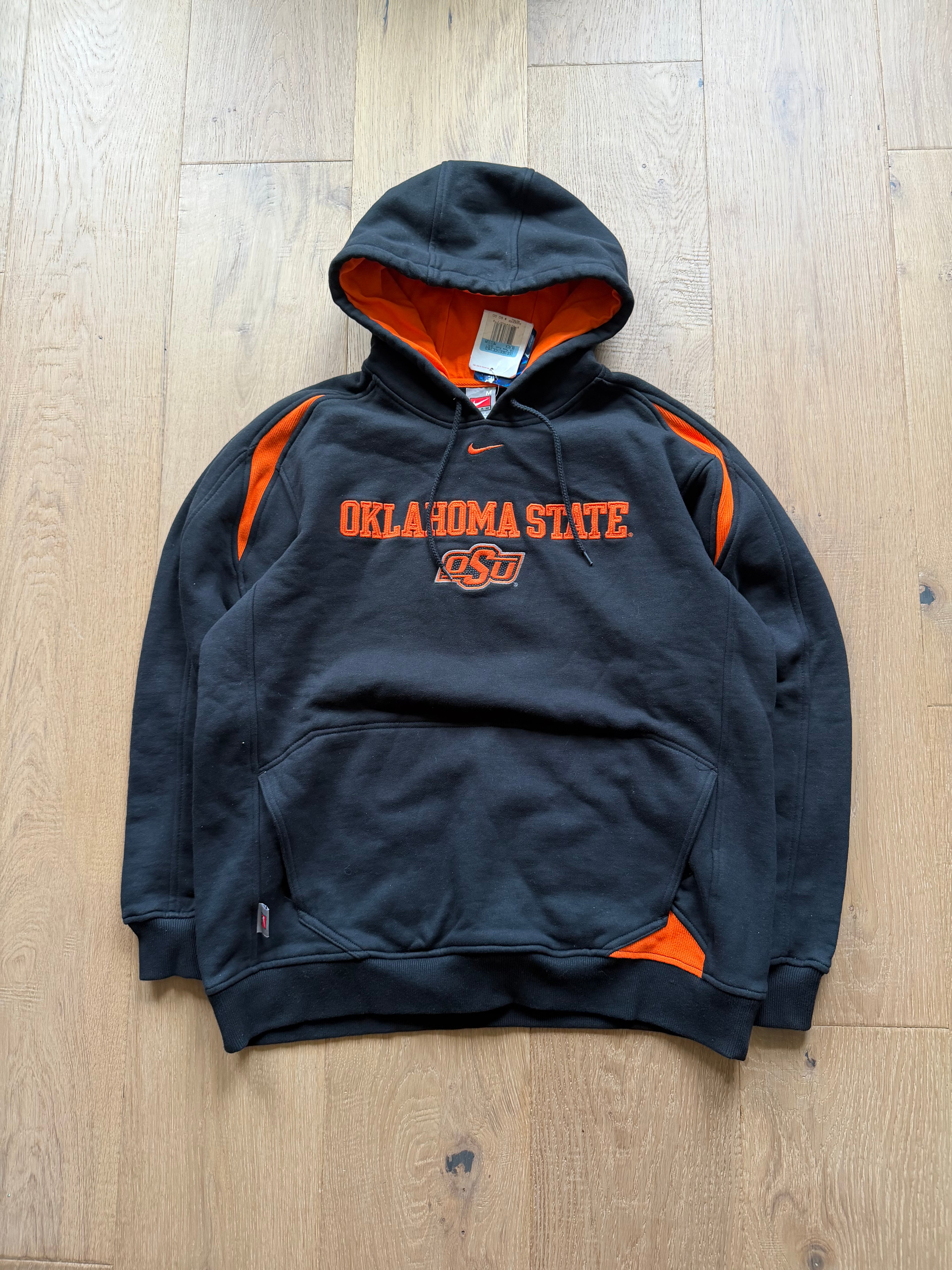 Black 00s Nike Oklahoma State Wrestling National Champions Embroidered Hoodie NWT Medium