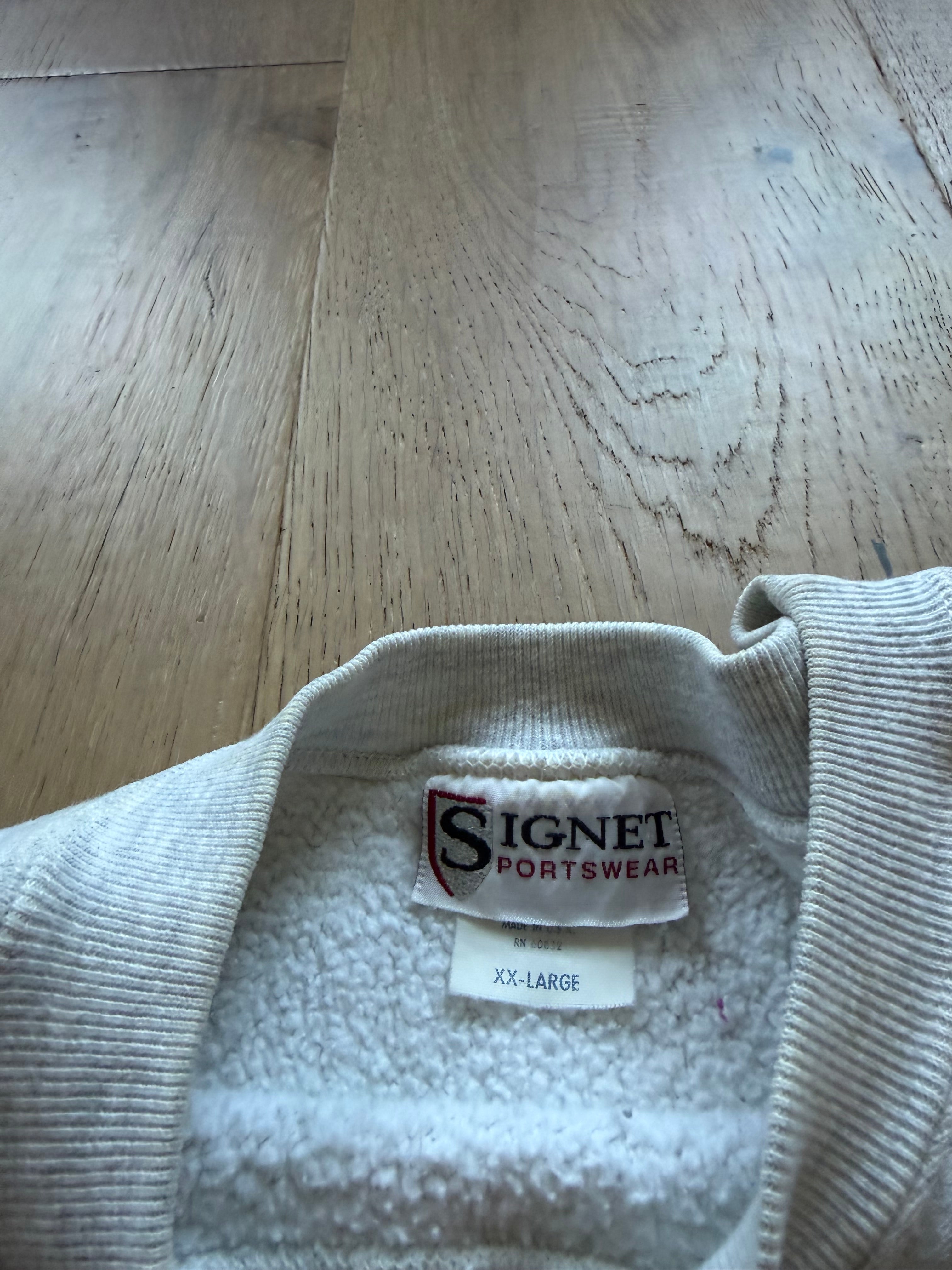 Grey 90s Signet OSU Crest Reverse Weave Crewneck Sweatshirt Medium